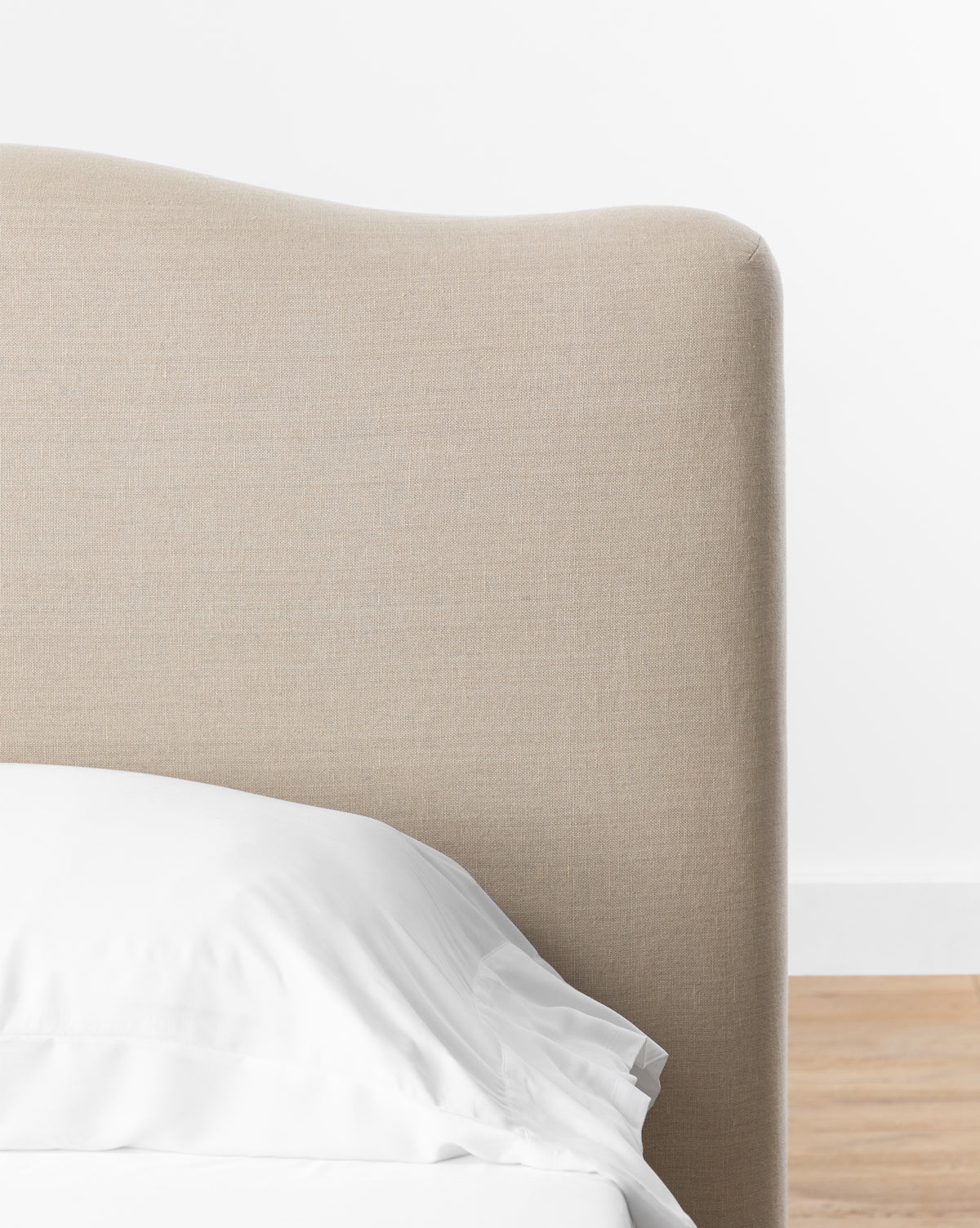 upholstered bed, linen bed, oatmeal linen, bedroom furniture