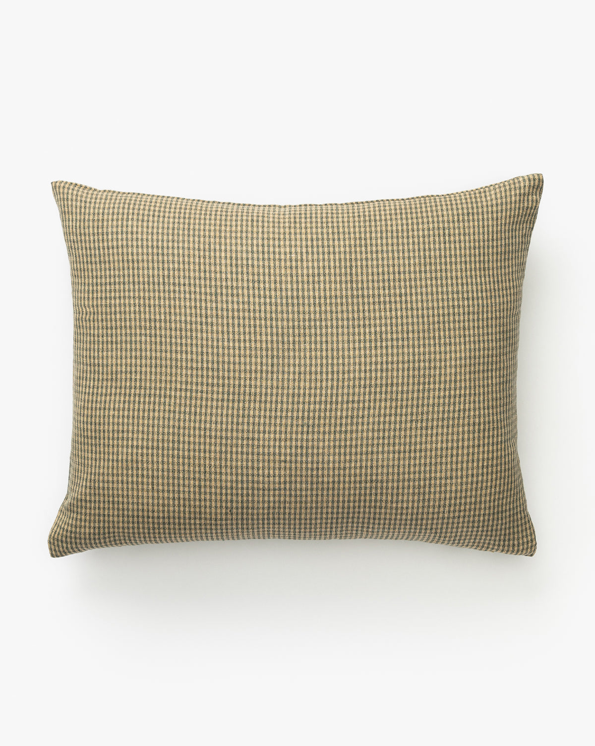 The Hernandez Pillow Cover features a small beige and brown checkered pattern on a plain white background, by McGee & Co.
