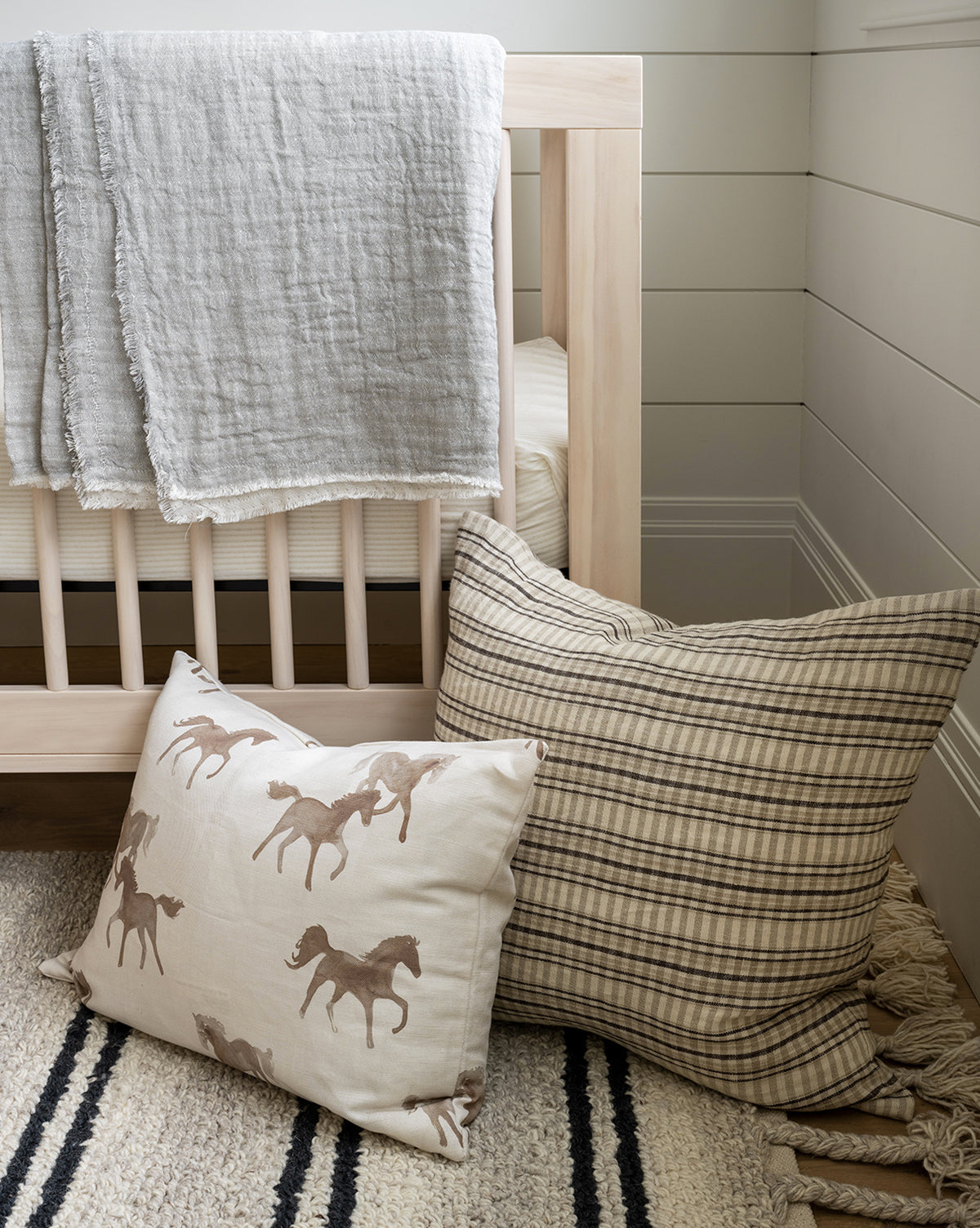 Watercolor Horses Pillow Cover