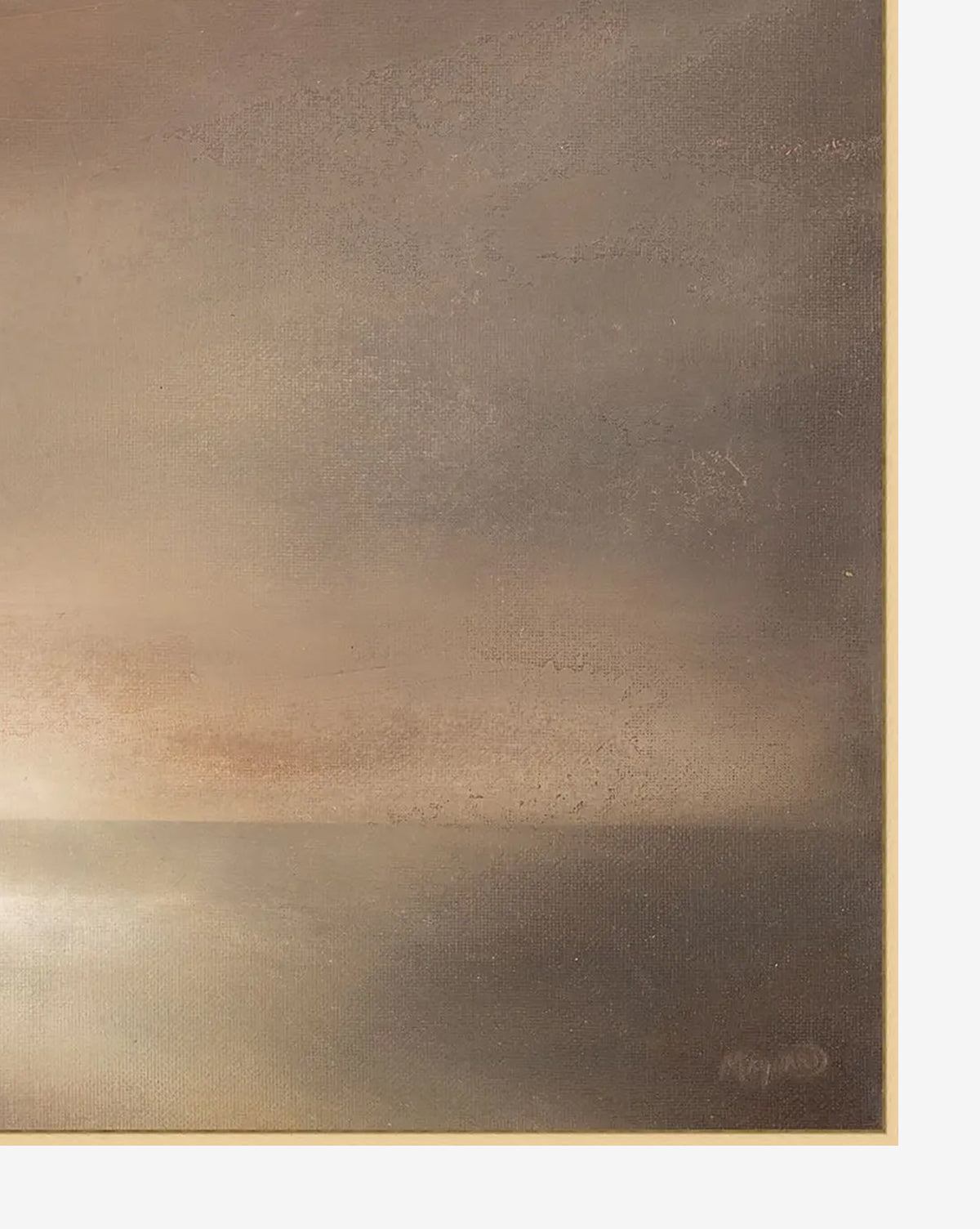 Light Winning by Larry Maynard is a minimalist, abstract painting with soft brown, beige, and gray tones. This calming gallery-wrapped wall art evokes a tranquil seascape at dusk—perfect for creating a serene space by McGee & Co.