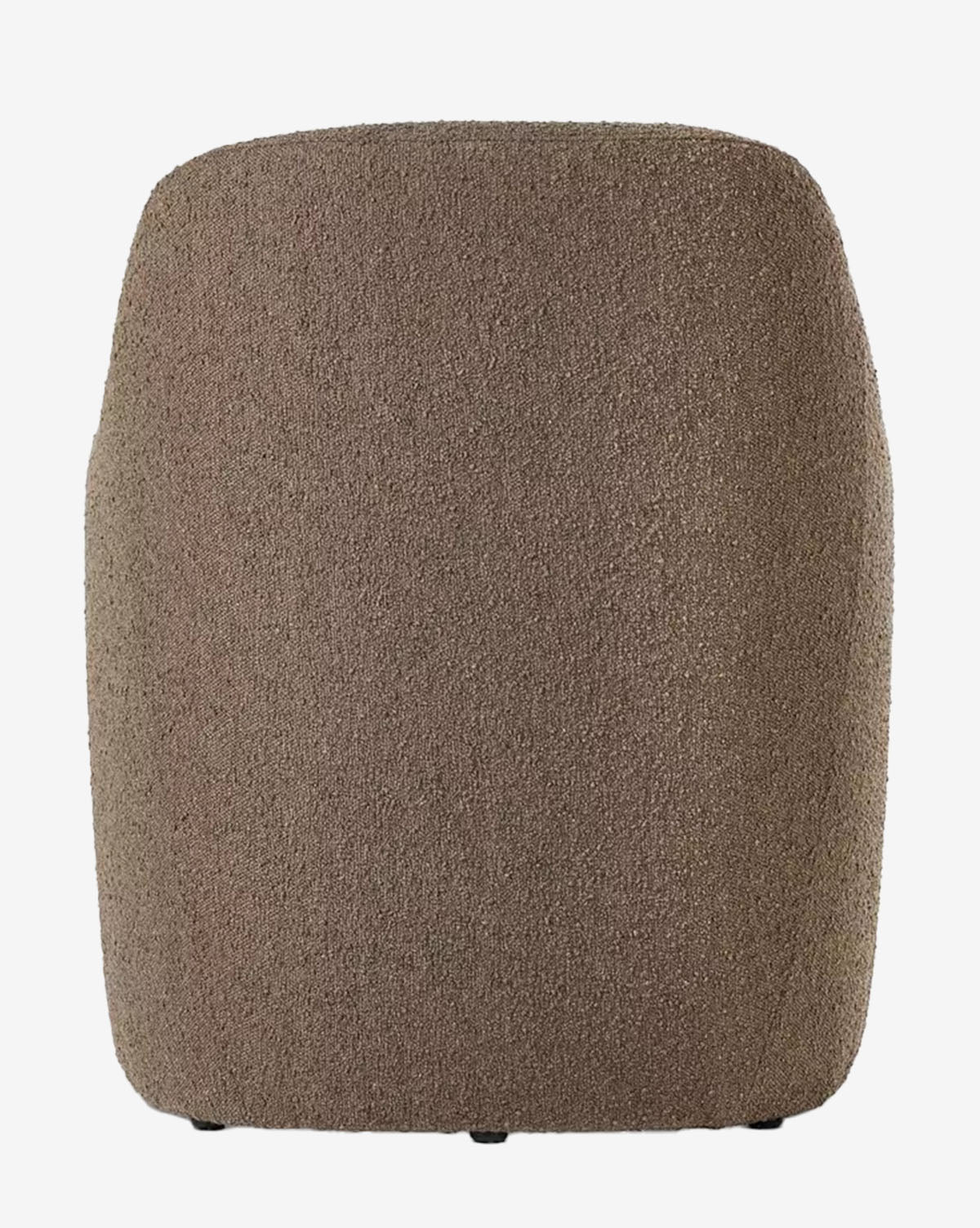 A gray, rounded Lilou Dining Chair with a textured performance fabric cover is displayed against a plain white background, by McGee & Co.