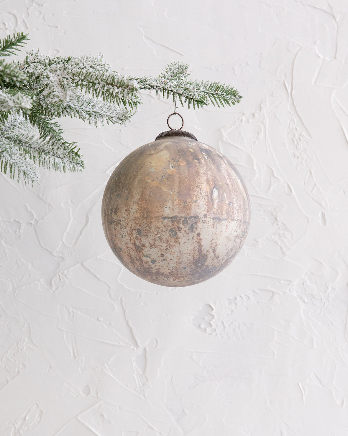 Marbled Cream & Copper Ornament