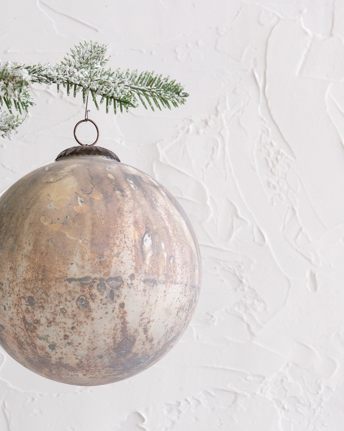 Marbled Cream & Copper Ornament