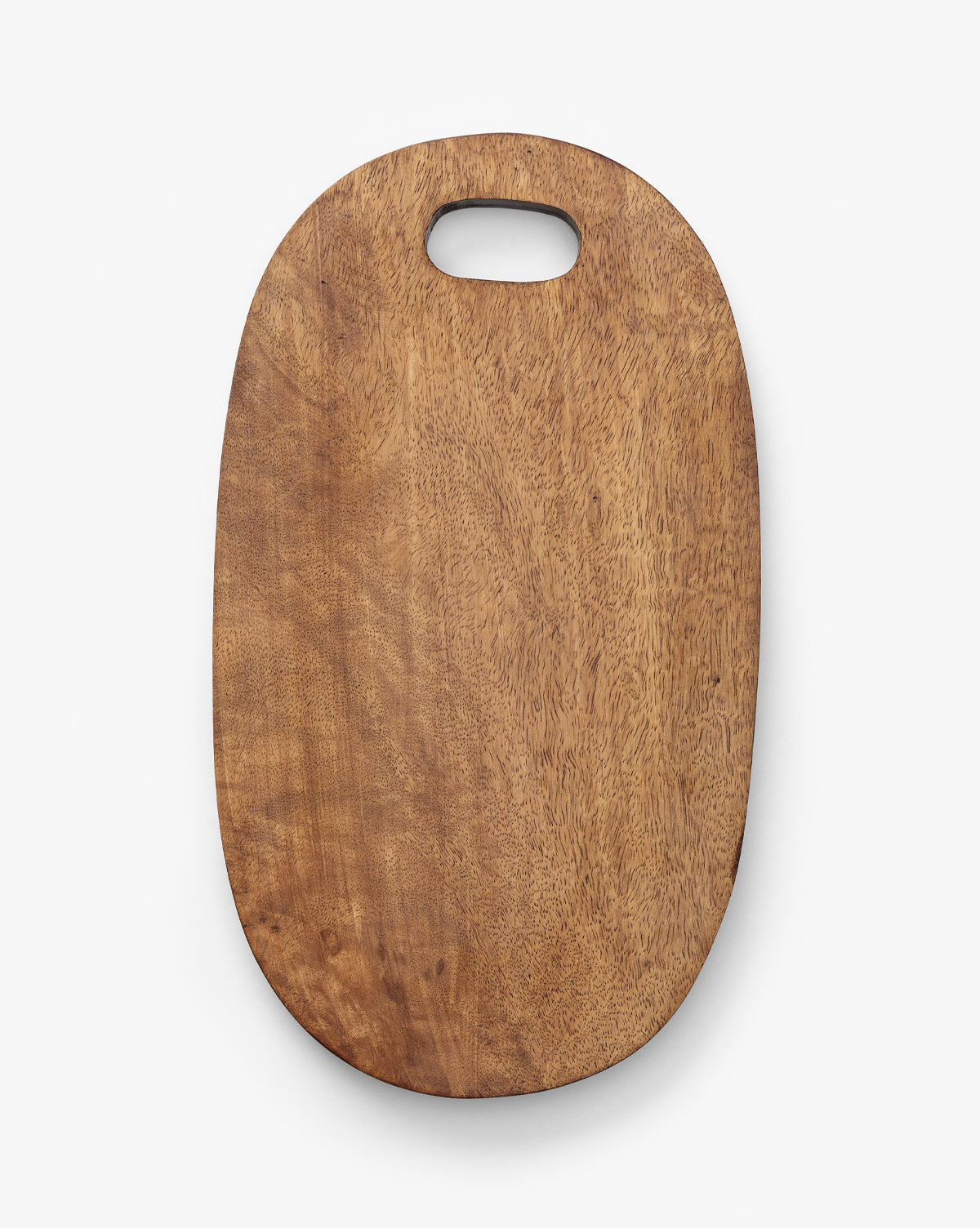 The Marlton Breadboard is an oval wooden board with rounded edges and a top handle cutout, ideal for artisanal kitchen decor or as a stylish serving board, shown against a white background by McGee & Co.