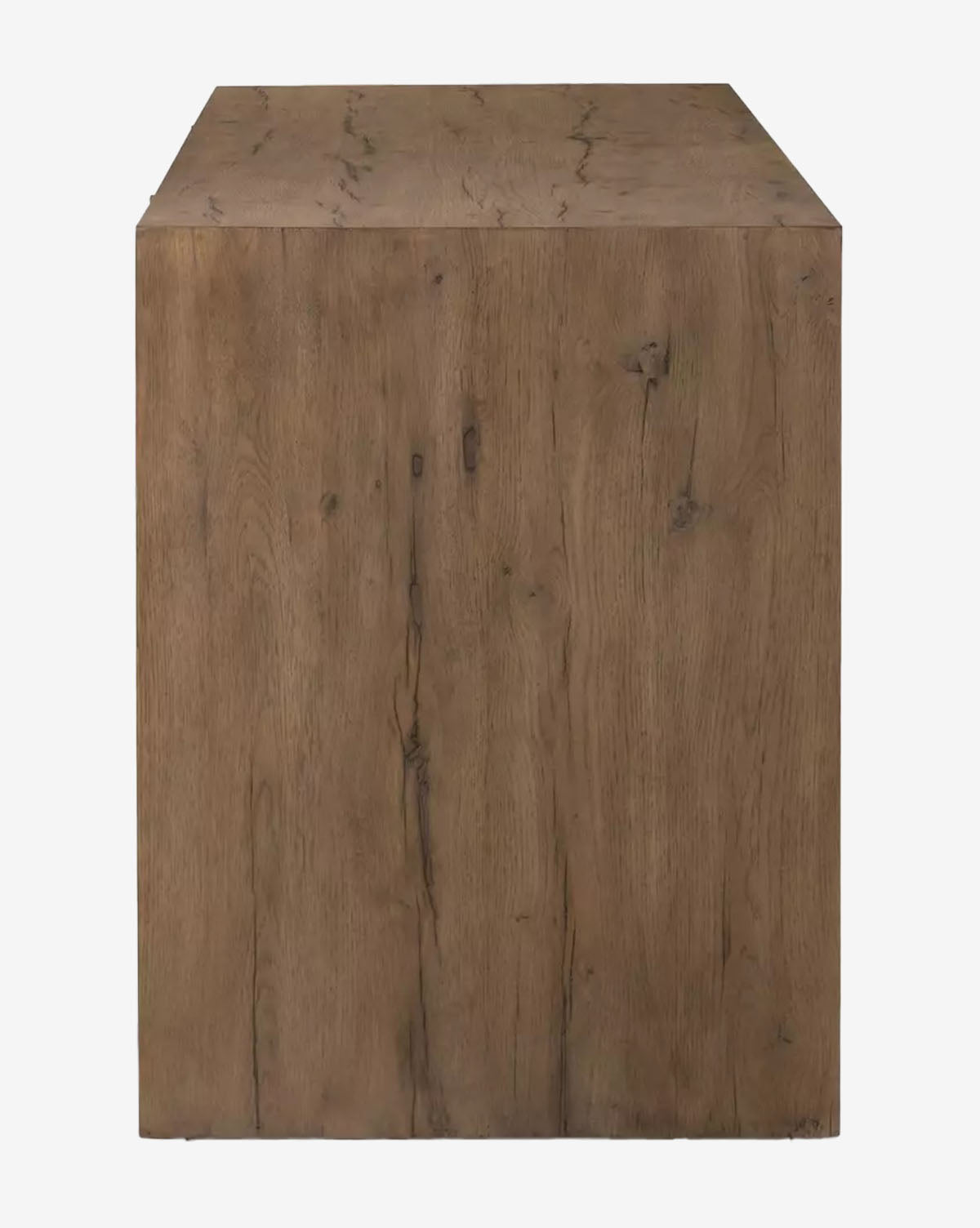 The Murron Sideboard features a natural wood grain finish with visible knots, offering stylish entryway storage. Photographed against a white background, it brings warmth and character to your space by McGee & Co.