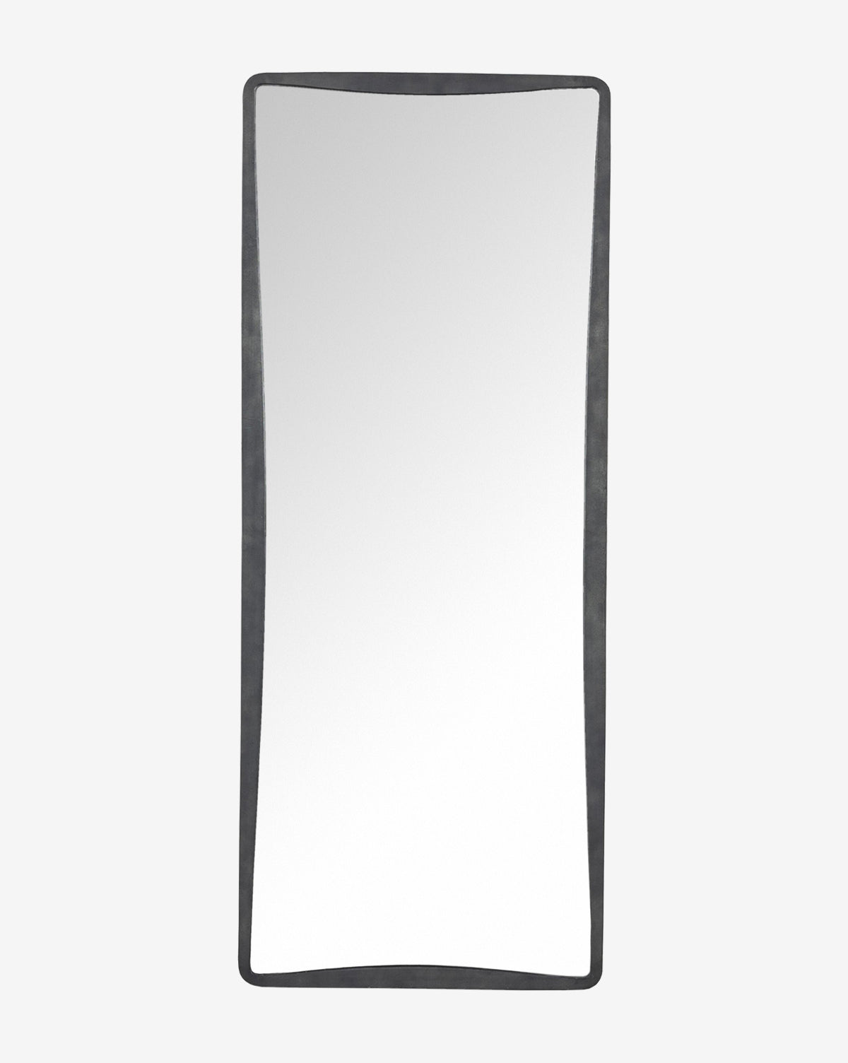 The Penrod Floor Mirror features a tall, rectangular silhouette and a slim black cast aluminum frame, shown against a plain white background, by McGee & Co.