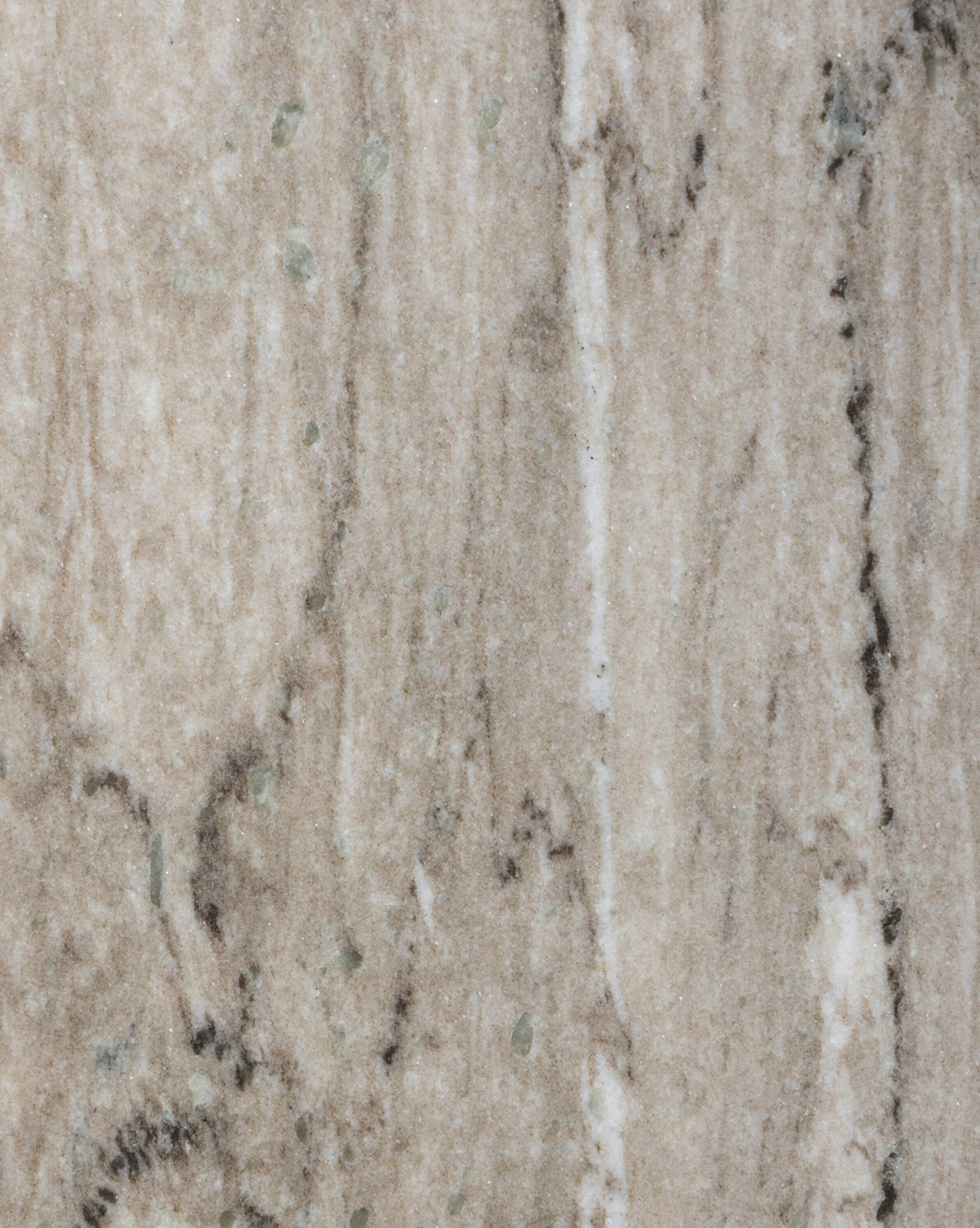 Close-up of the Raelynn End Table’s beige marble surface, inspired by antique white marble and featuring elegant gray and brown veining that lends a textured, organic look, by McGee & Co.