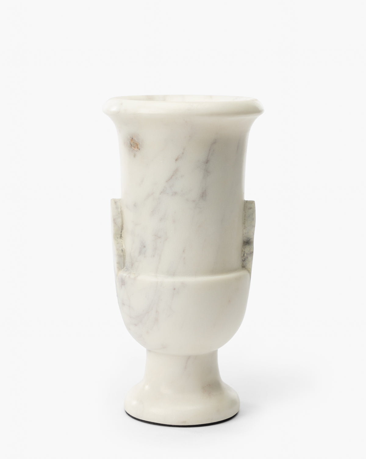 The Rayla Marble Vase features a white cylindrical design with a slightly flared rim and rounded base—ideal for traditional decor—displayed against a plain white background, by McGee & Co.