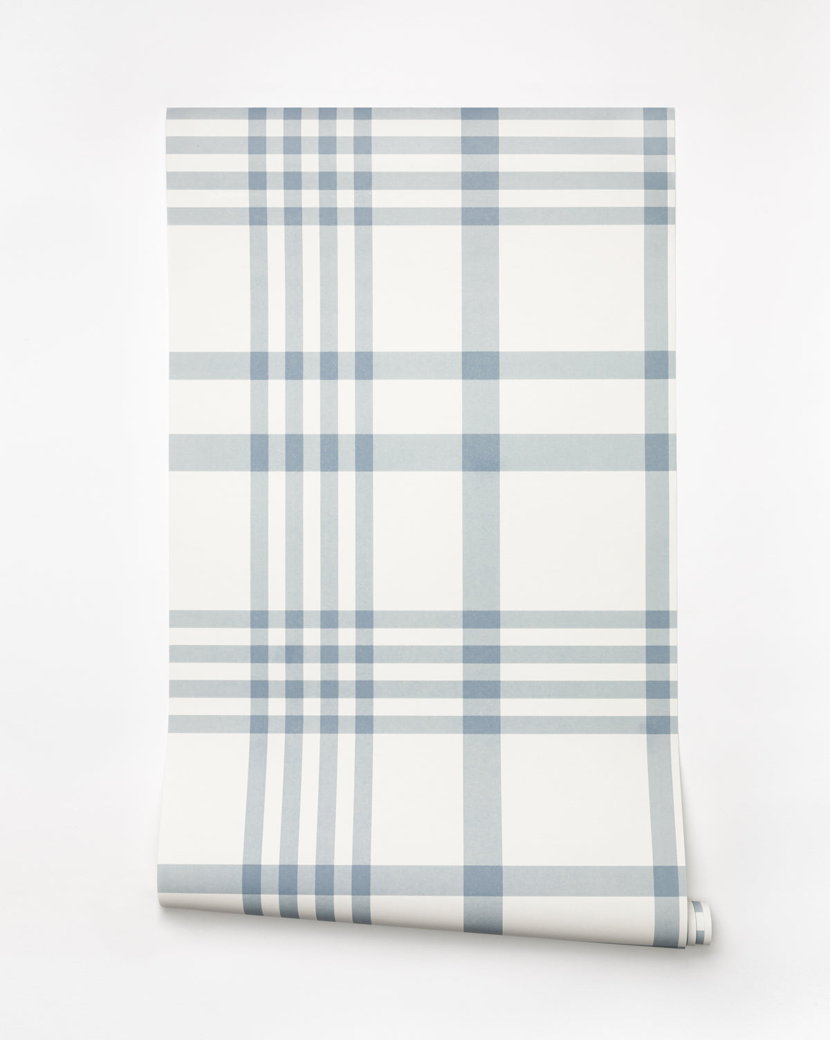 Beautiful plaid wallpaper in light blue and style stripes from McGee & Co.