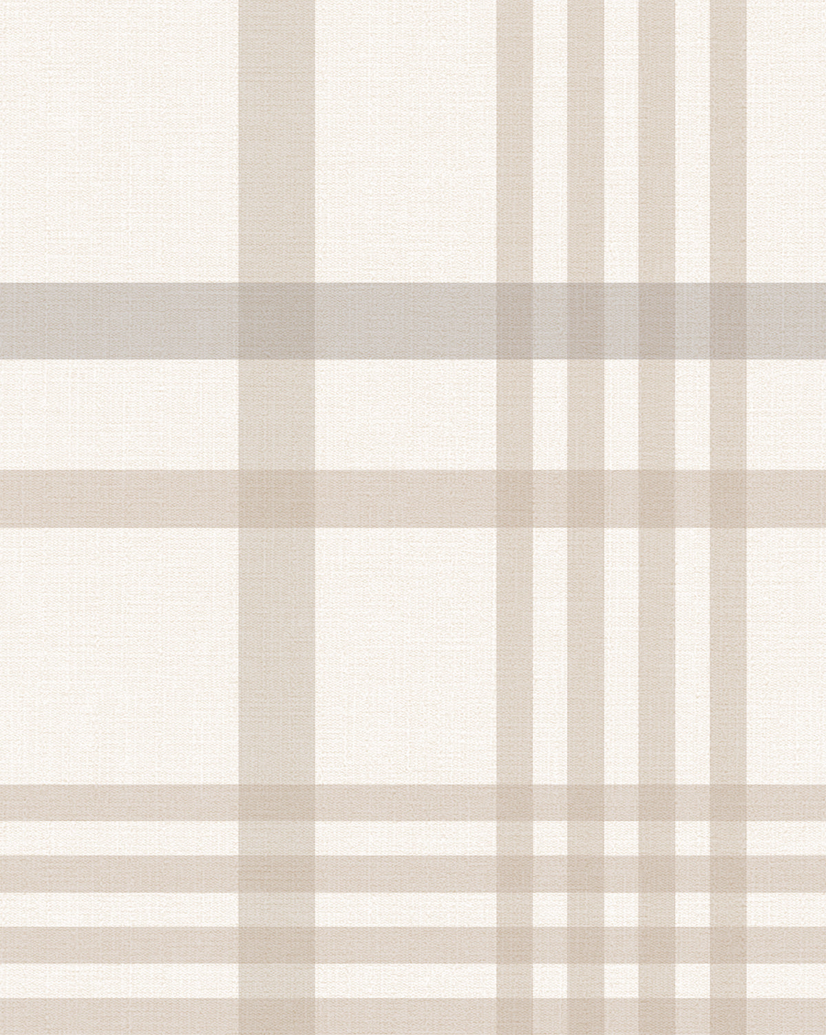 Custom plaid wallpaper in natural beige and cream hues from McGee & Co.
