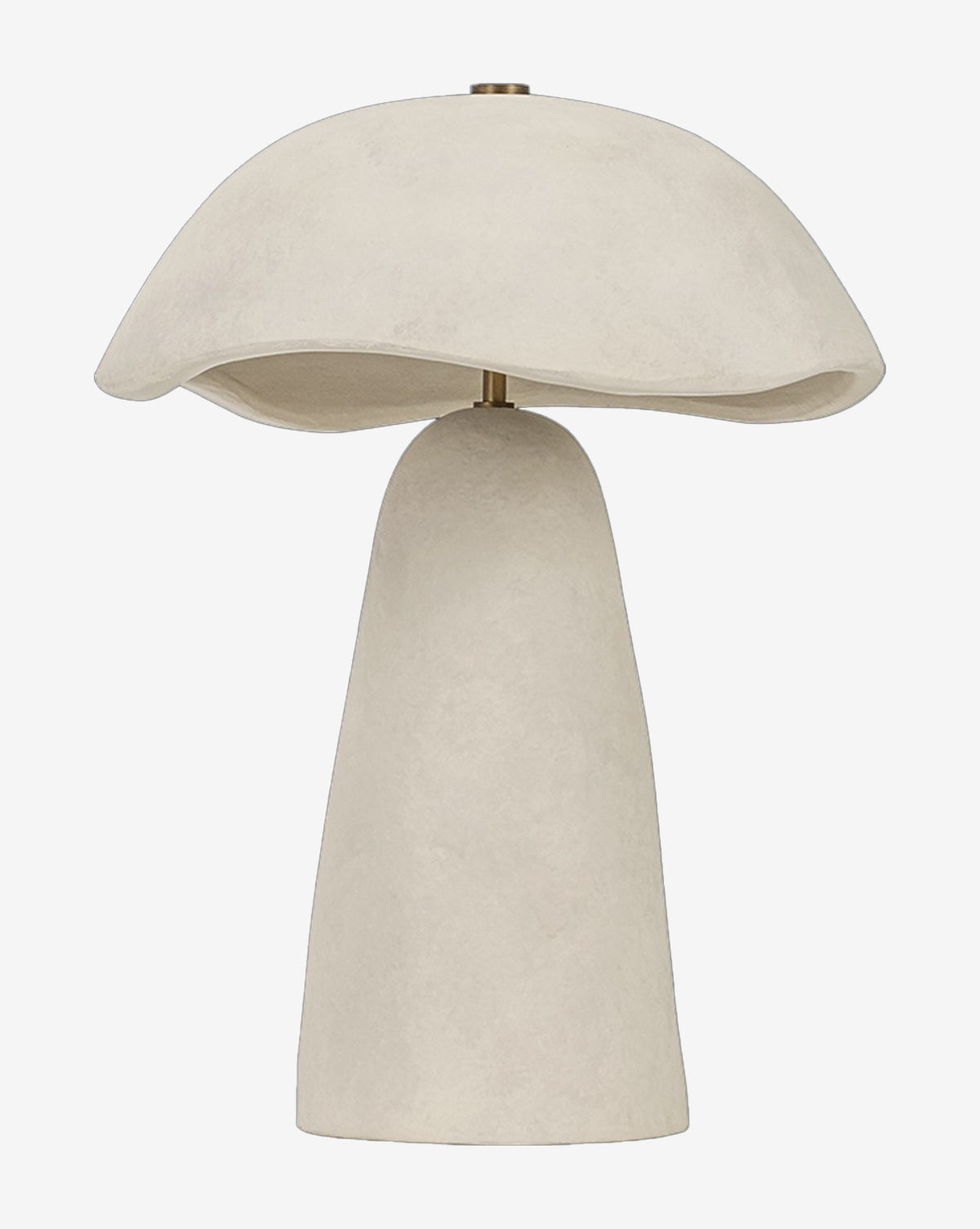 Certainly! Here is your revised sentence with the exact string McGee & Co. blended at the end: The Soloma Table Lamp by Troy Lighting features a modern design with an artisan white ceramic finish, a wide mushroom-shaped shade, and a tapered cylindrical base, available at McGee & Co.
