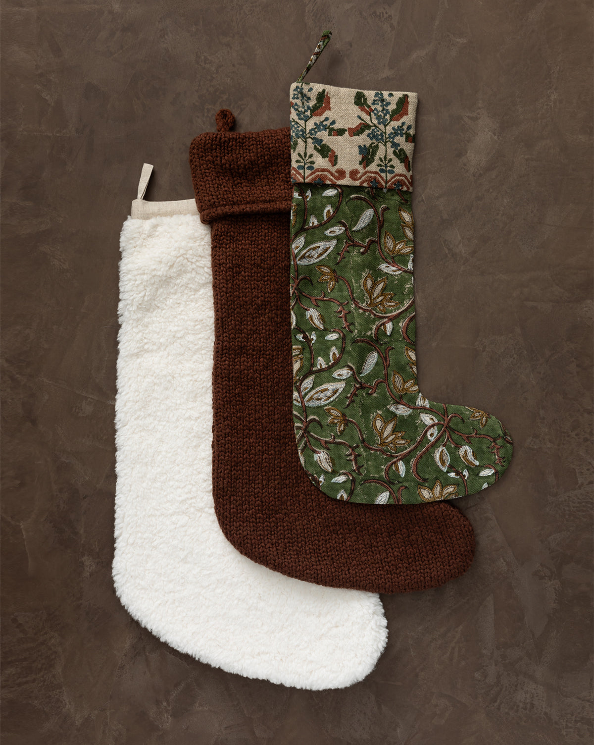 Cozy Knit Stocking in Deep Brown