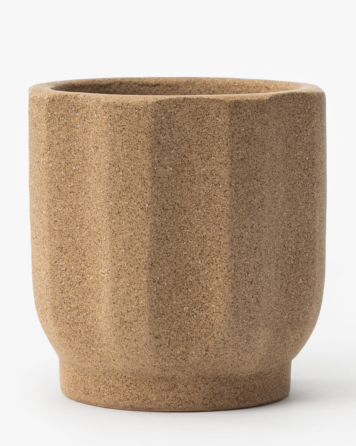 Medium Trella Planter, approx. 8” Dia. x 9” H, distressed white terracotta, standalone image, from McGee & Co.