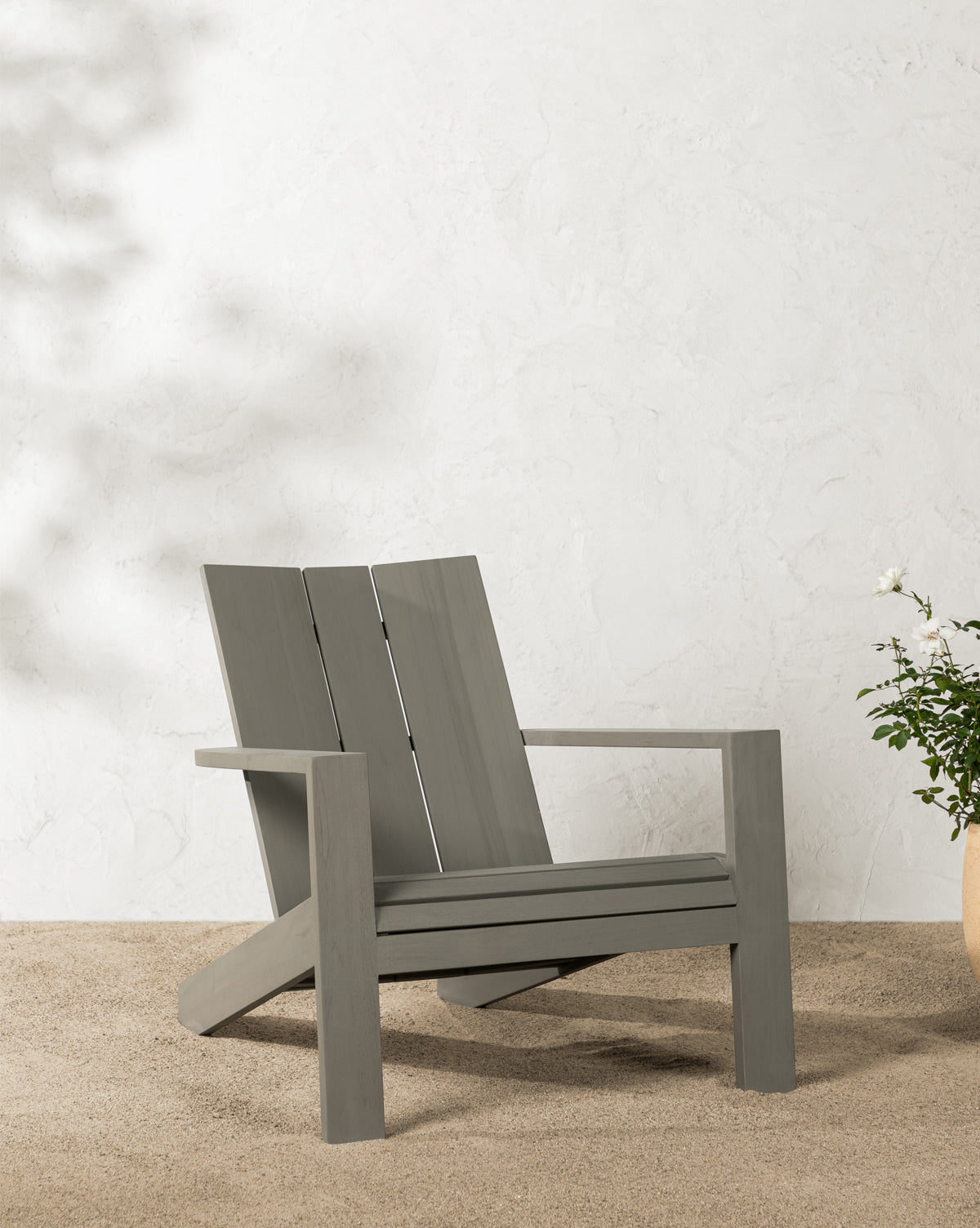 Triby Gray Teak Outdoor Lounge Chair