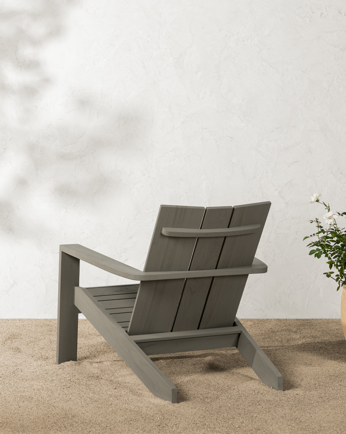 Triby Gray Teak Outdoor Lounge Chair