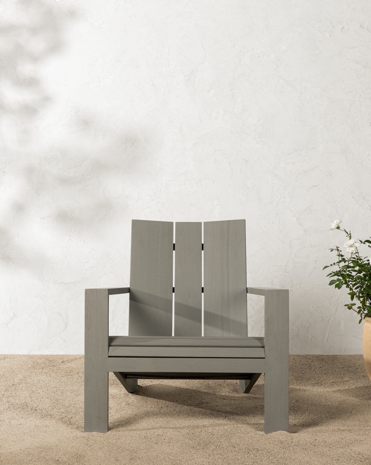 Triby Gray Teak Outdoor Lounge Chair