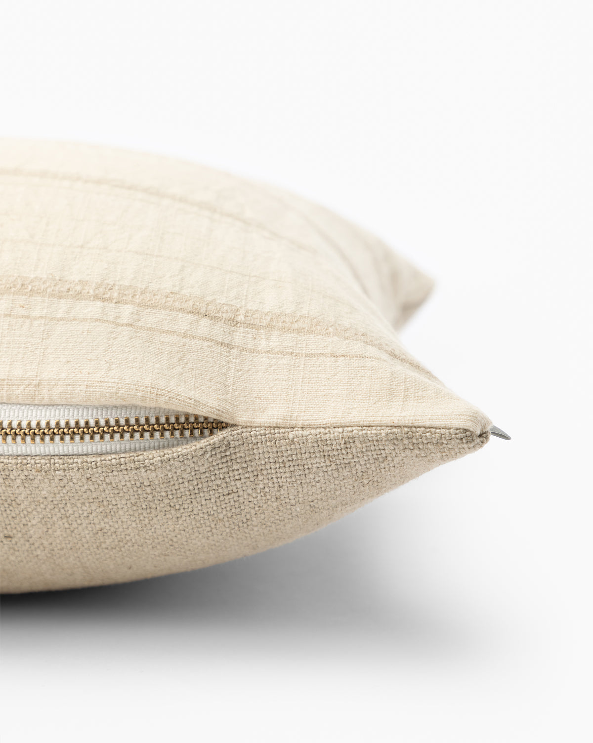 Vintage Beige & White Cream Textured Stripe Pillow Cover