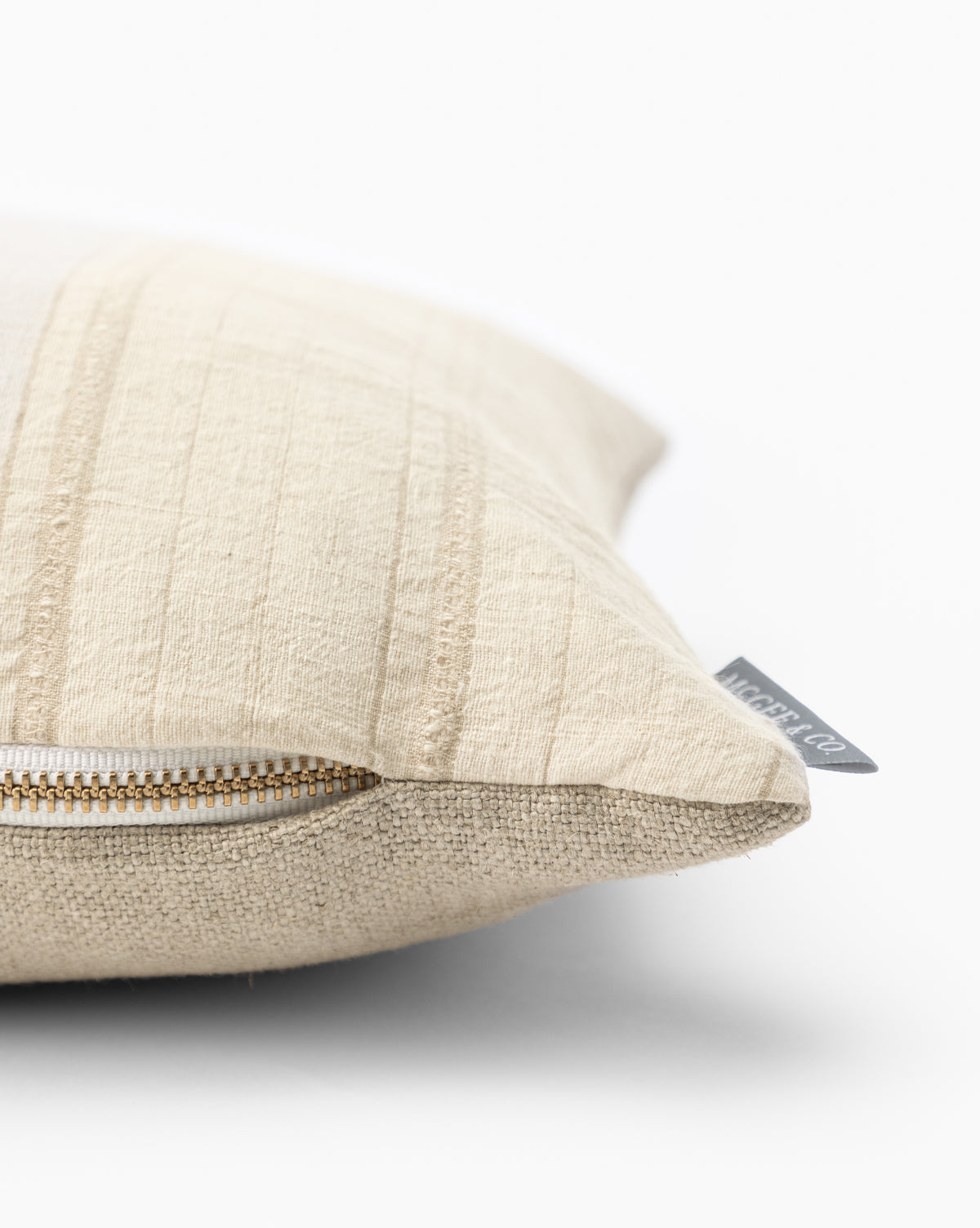 Vintage Beige & White Cream Textured Stripe Pillow Cover