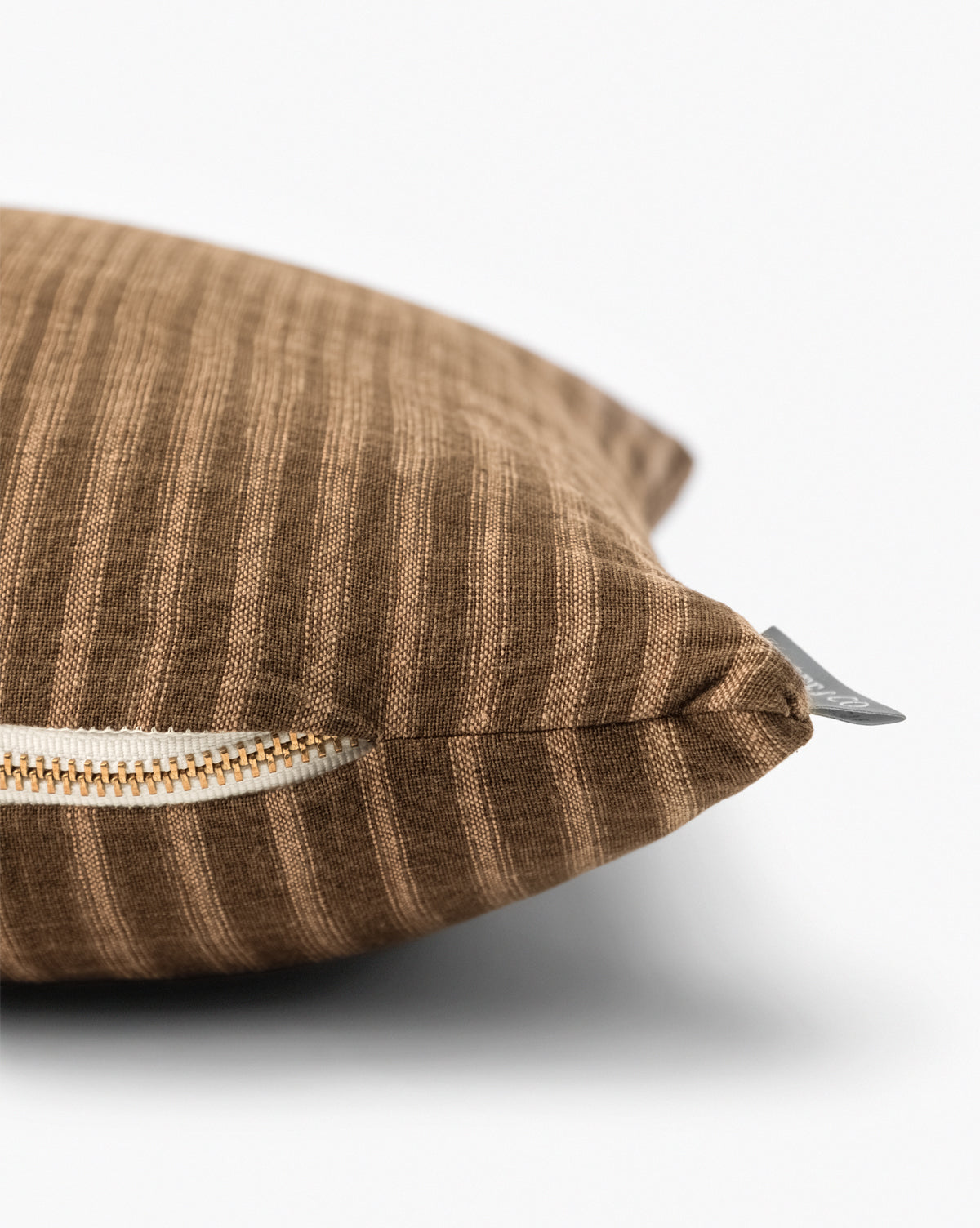 Vintage Brown on Brown Stripe Pillow Cover