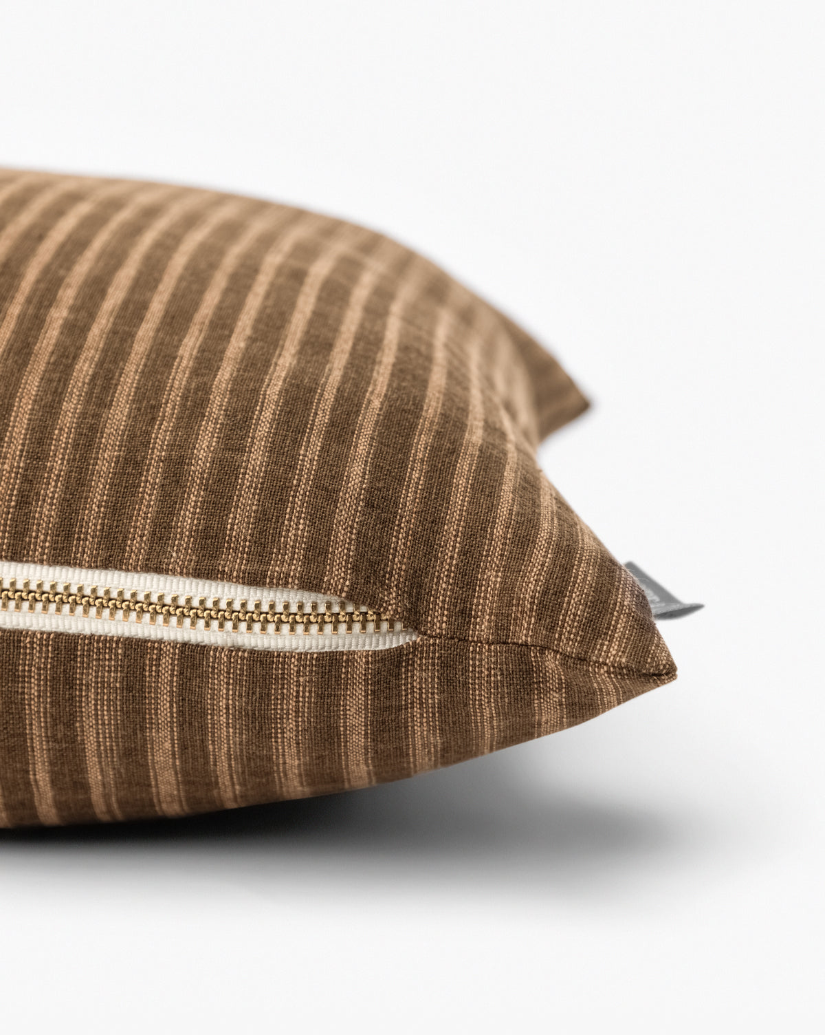 Vintage Brown on Brown Stripe Pillow Cover