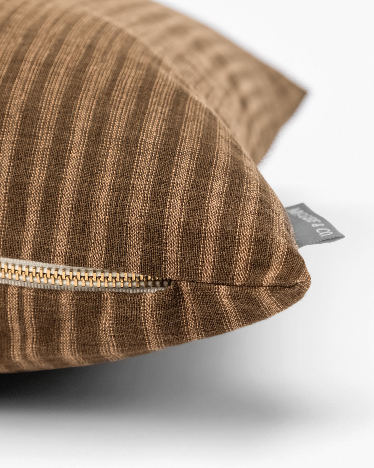 Vintage Brown on Brown Stripe Pillow Cover