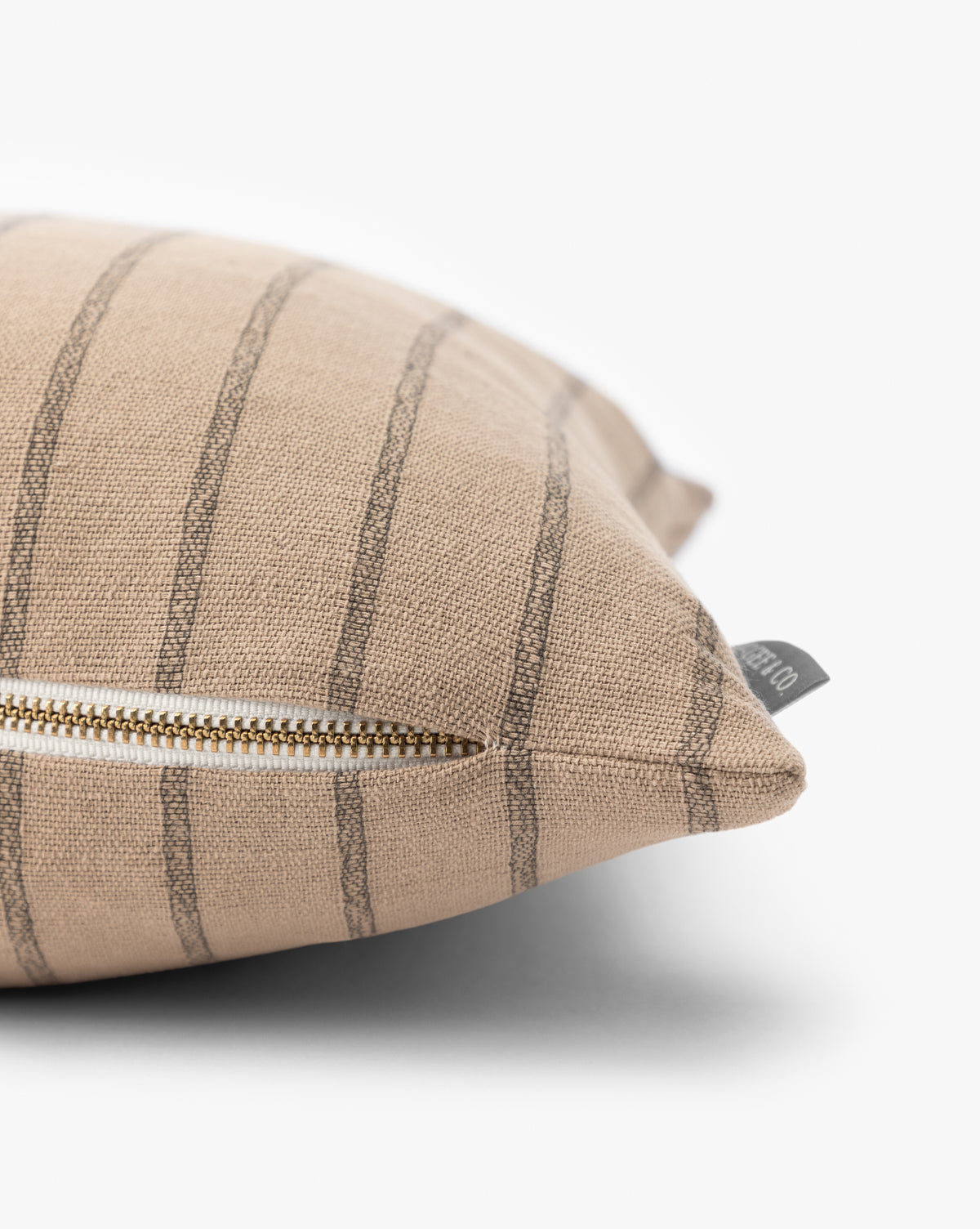 Vintage Mocha Brown & Gray Stripe Pillow Cover