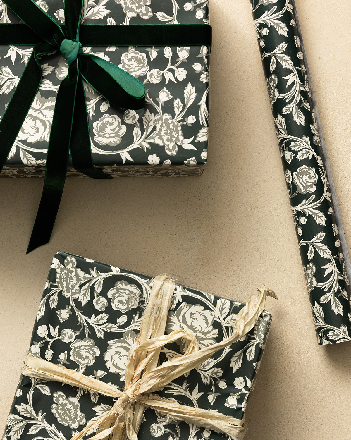 Vintage Peony & Stamp Wrapping Paper (Set of 2)