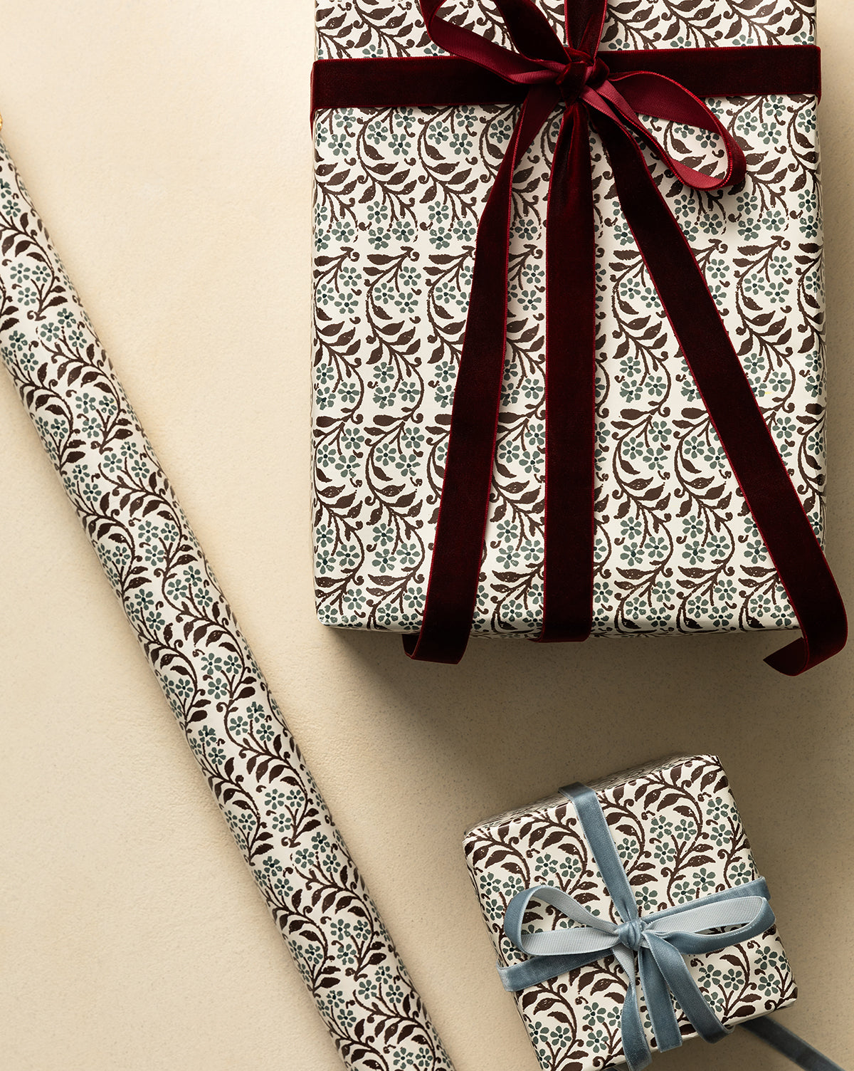 Vintage Peony & Stamp Wrapping Paper (Set of 2)