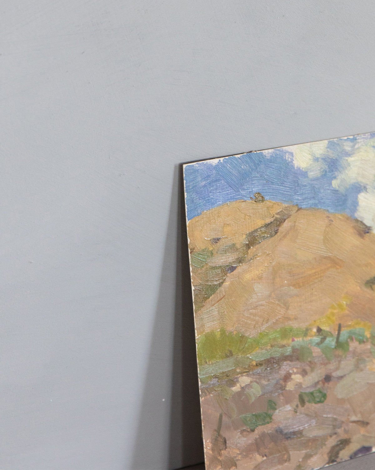 Vintage Sunny Hillside Painting