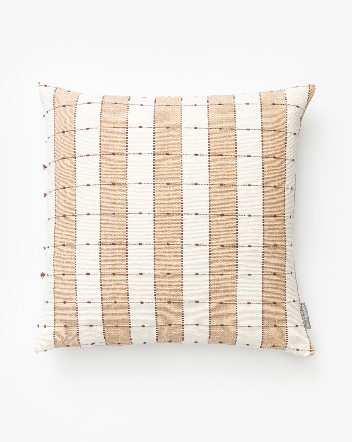 Vintage Tan Check Pillow Cover No. 3