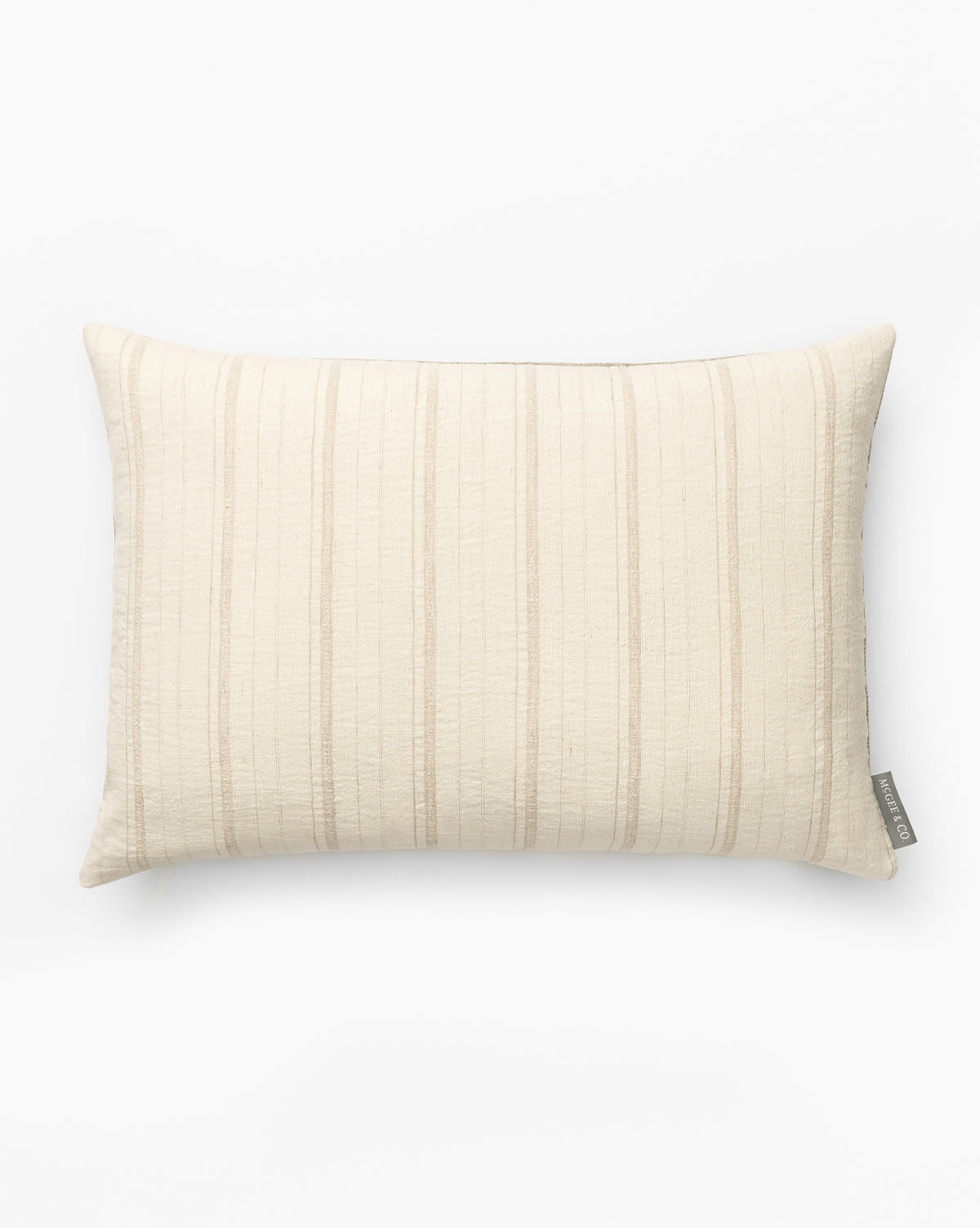 Vintage Beige & White Cream Textured Stripe Pillow Cover