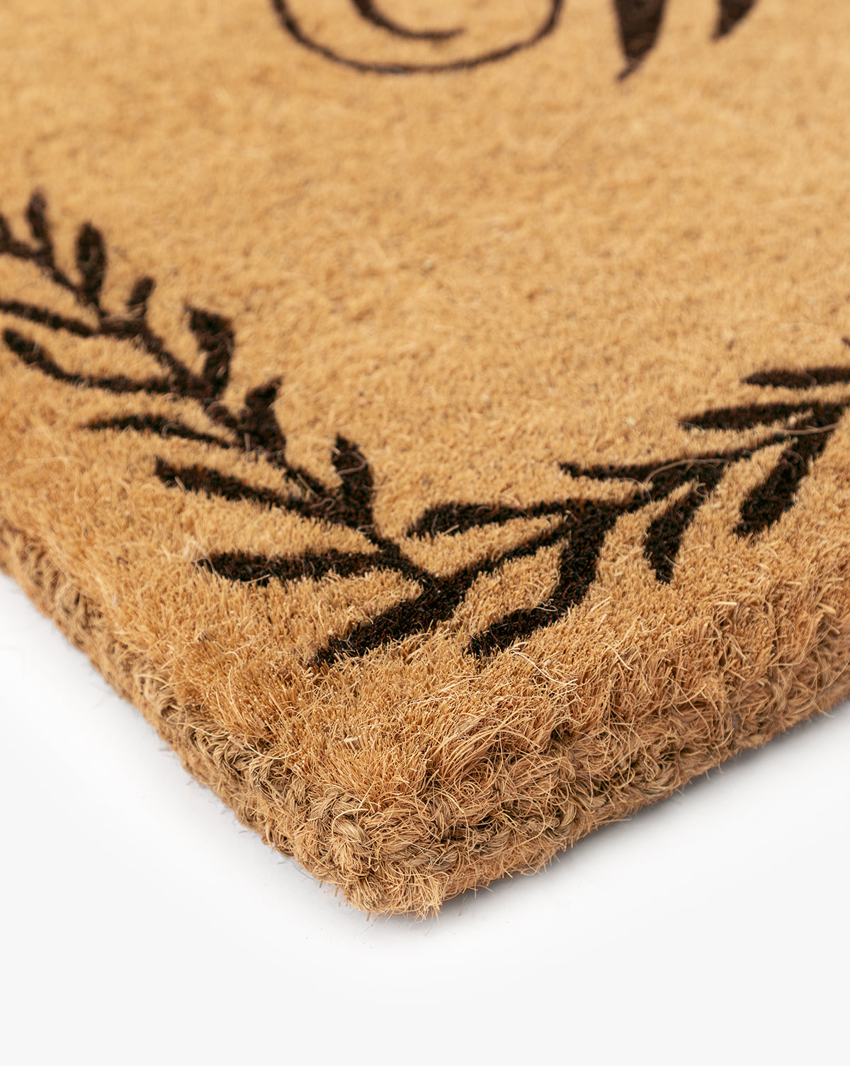 Welcome Doormat with Leaf Border