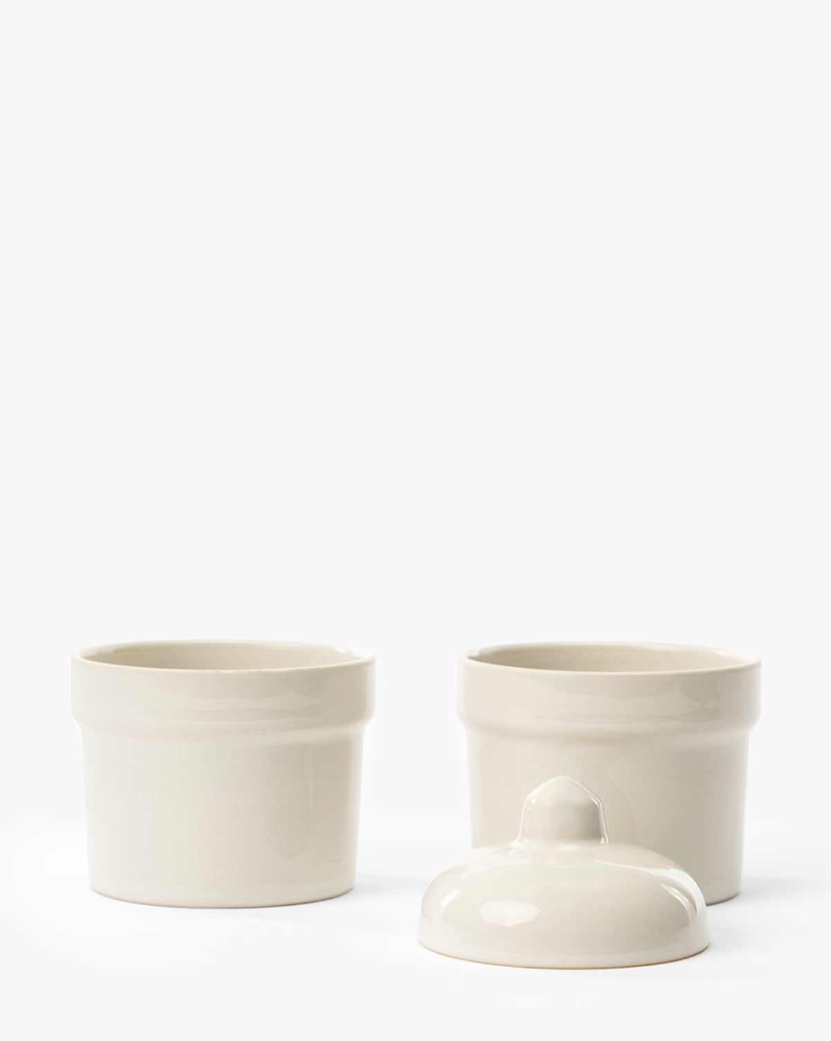White Stackable Pinch Pots (Set of 2)