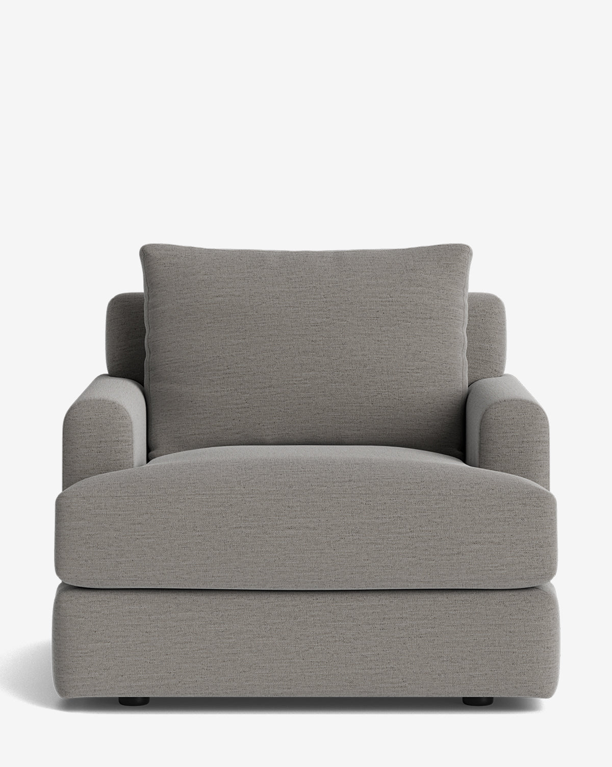 The Winthrop Lounge Chair is a large, modern piece in light gray fabric with a wide cushioned seat, plush backrest, and rounded armrests, shown against a plain white background by McGee & Co.