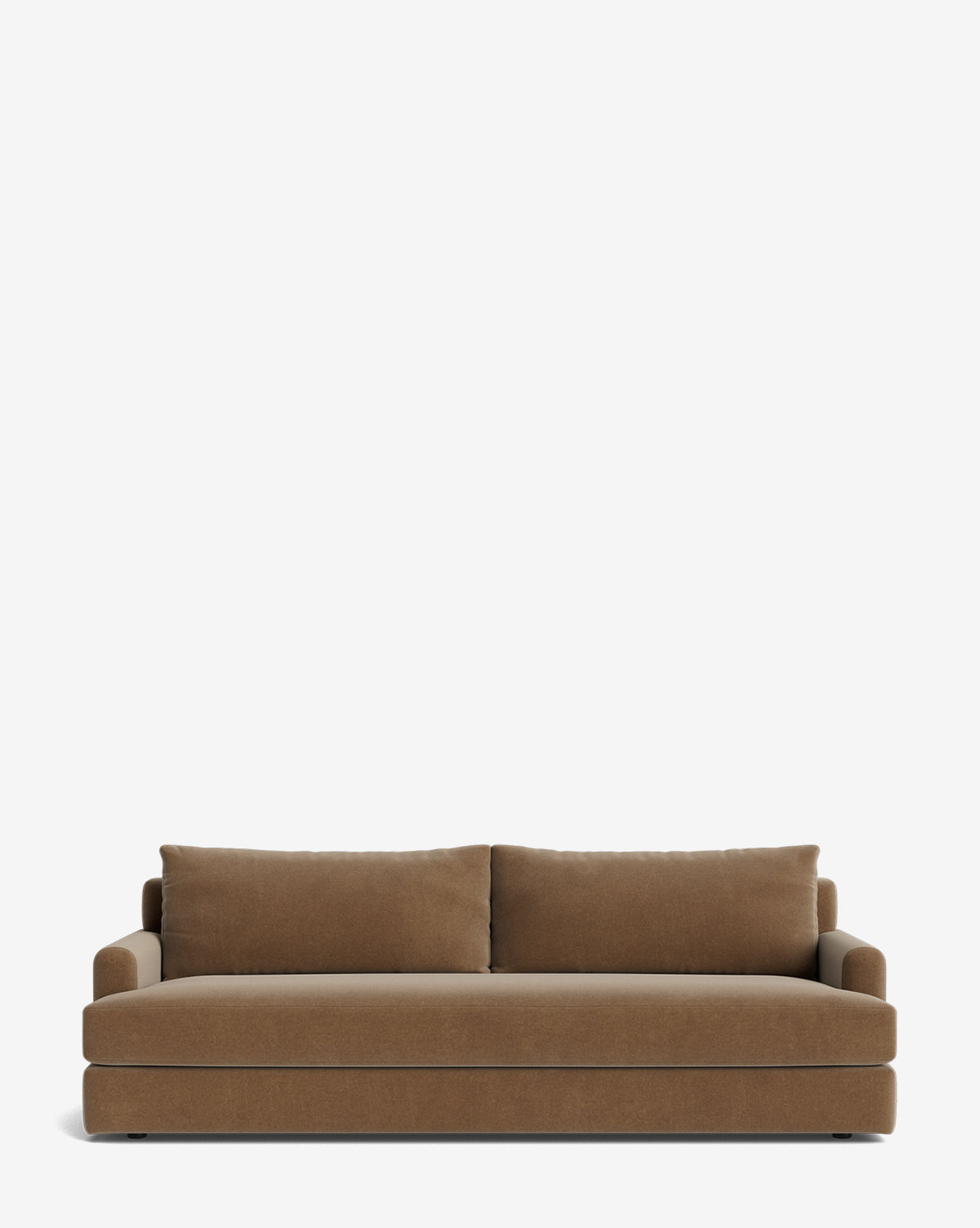 The Winthrop Sofa 90, featuring two large seat cushions and matching back pillows, is displayed from the front against a plain white background by McGee & Co.