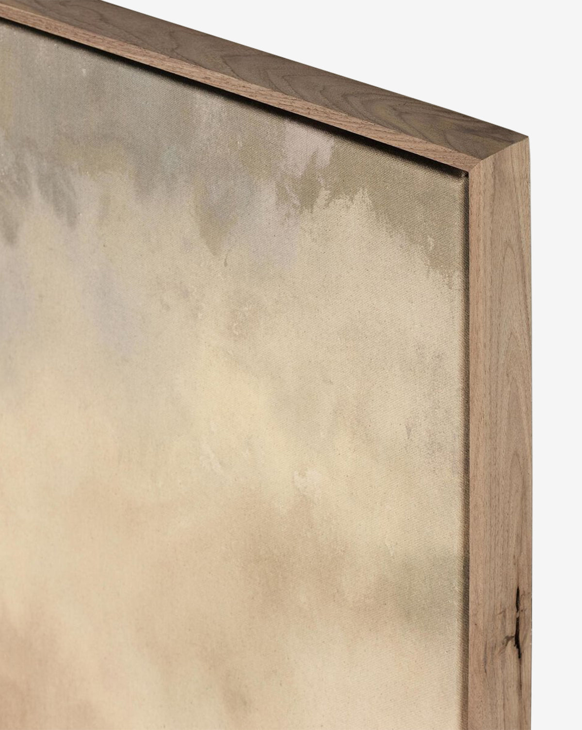 A close-up of You Said I am the Sea by Aileen Fitzgerald, a gallery-quality canvas with a wooden frame, featuring abstract beige and gray watercolor textures and soft, minimalist brushstrokes for a calming look, by McGee & Co.