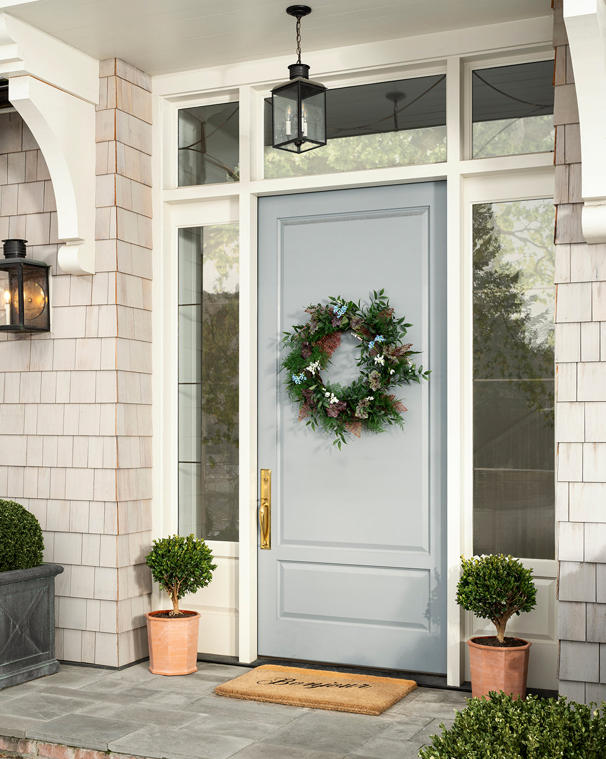 Faux Fern & Begonia Wreath