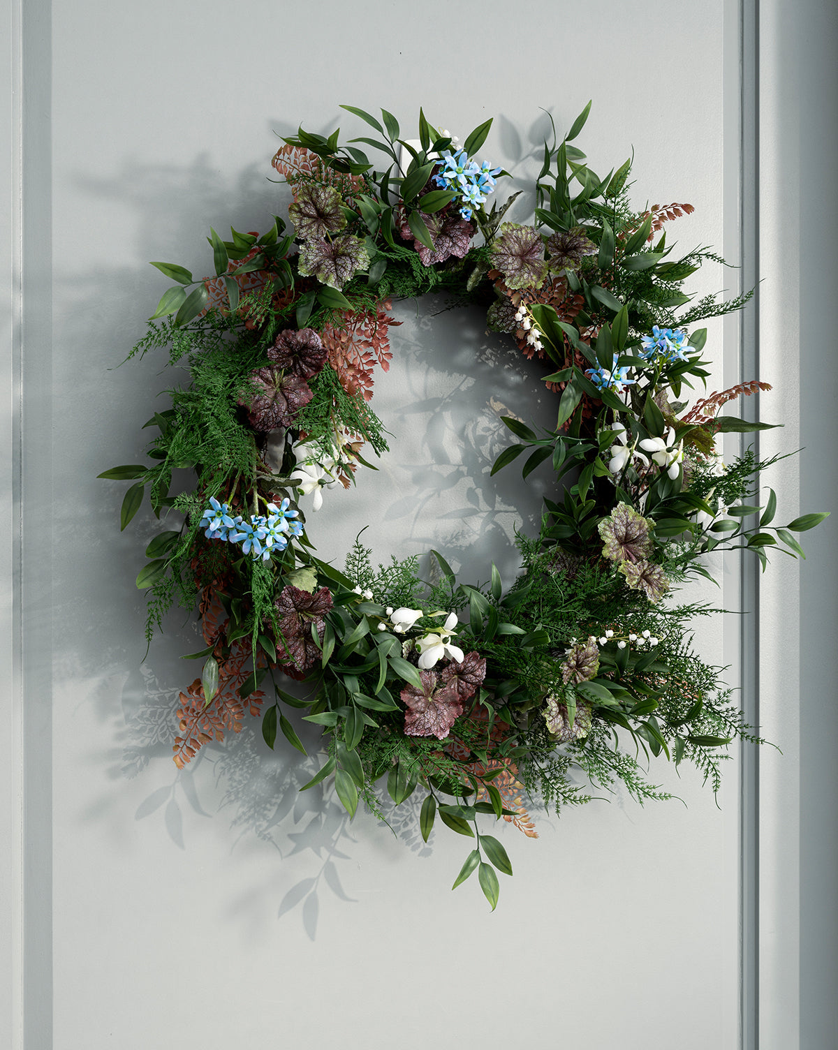 Faux Fern & Begonia Wreath