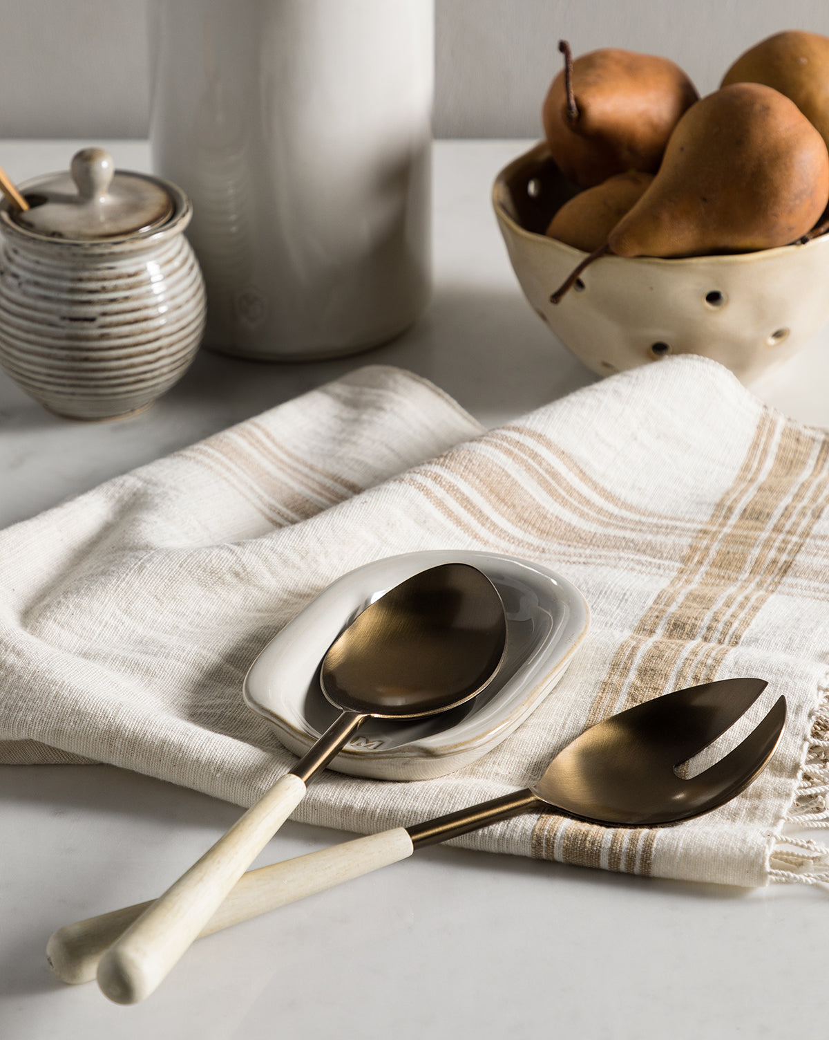 Glazed Stoneware Spoon Rest