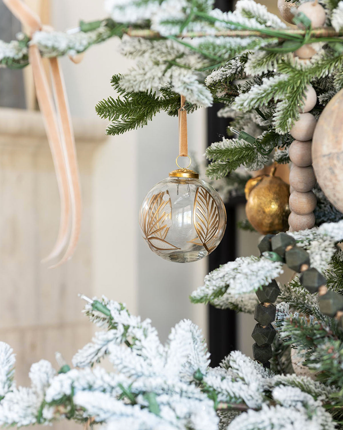 Golden Leaf Ornaments (Set of 2)