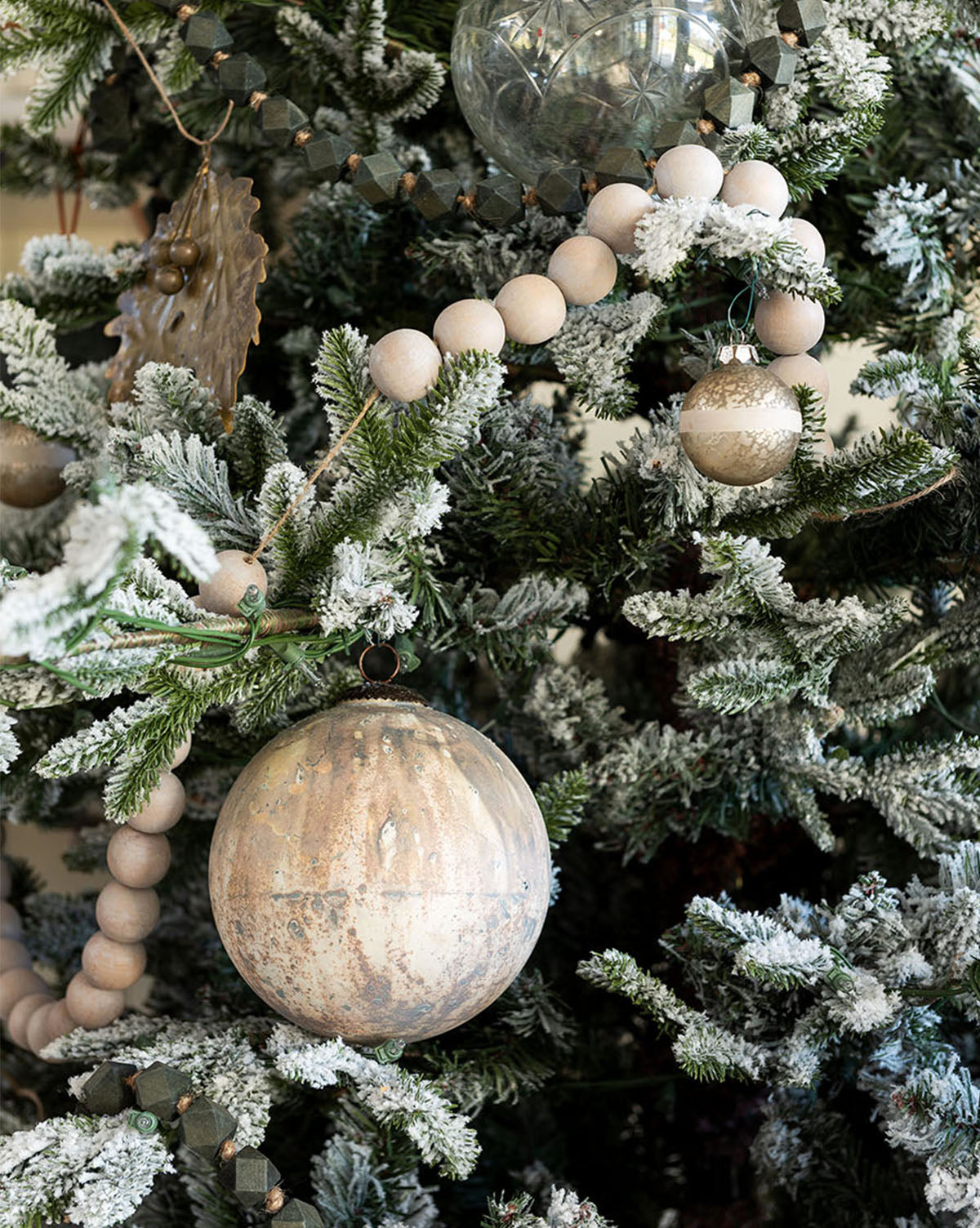 Marbled Cream & Copper Ornament