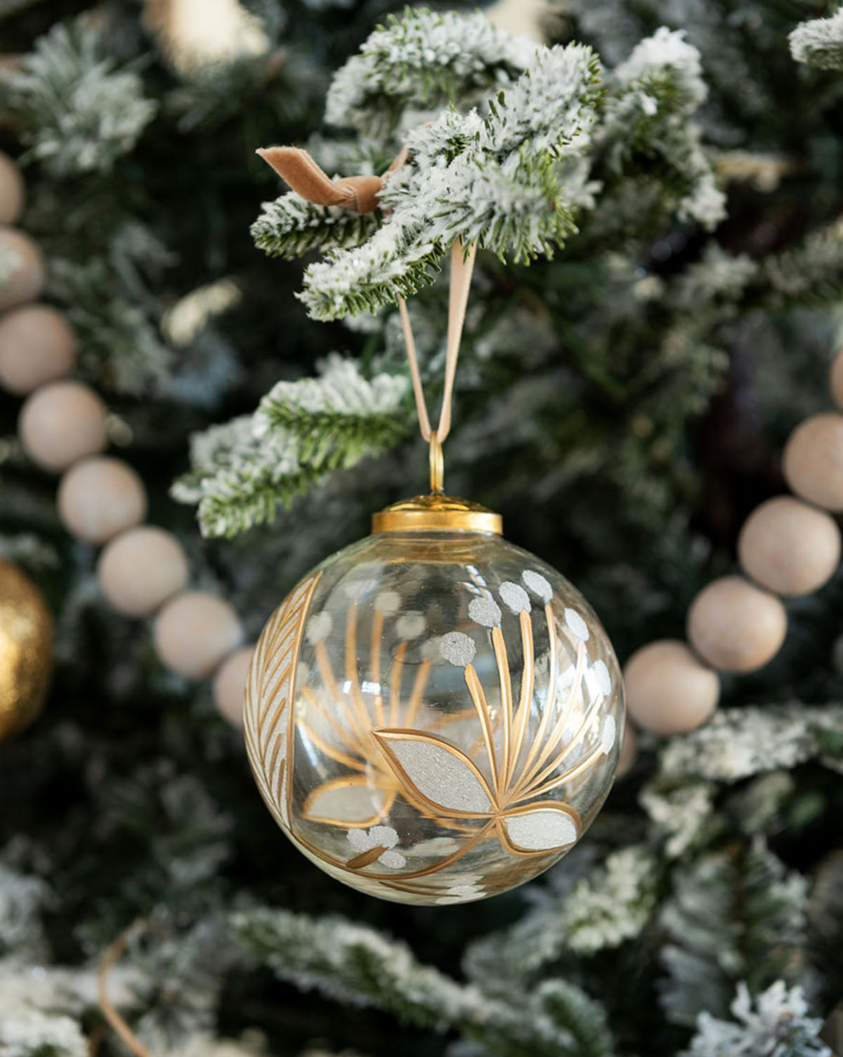 Golden Leaf Ornaments (Set of 2)