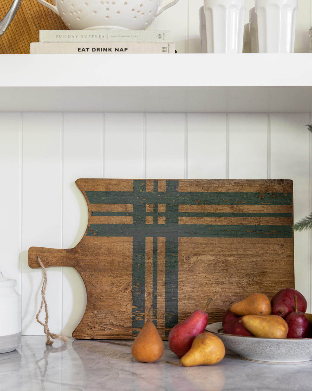 Green Plaid Charcuterie Board