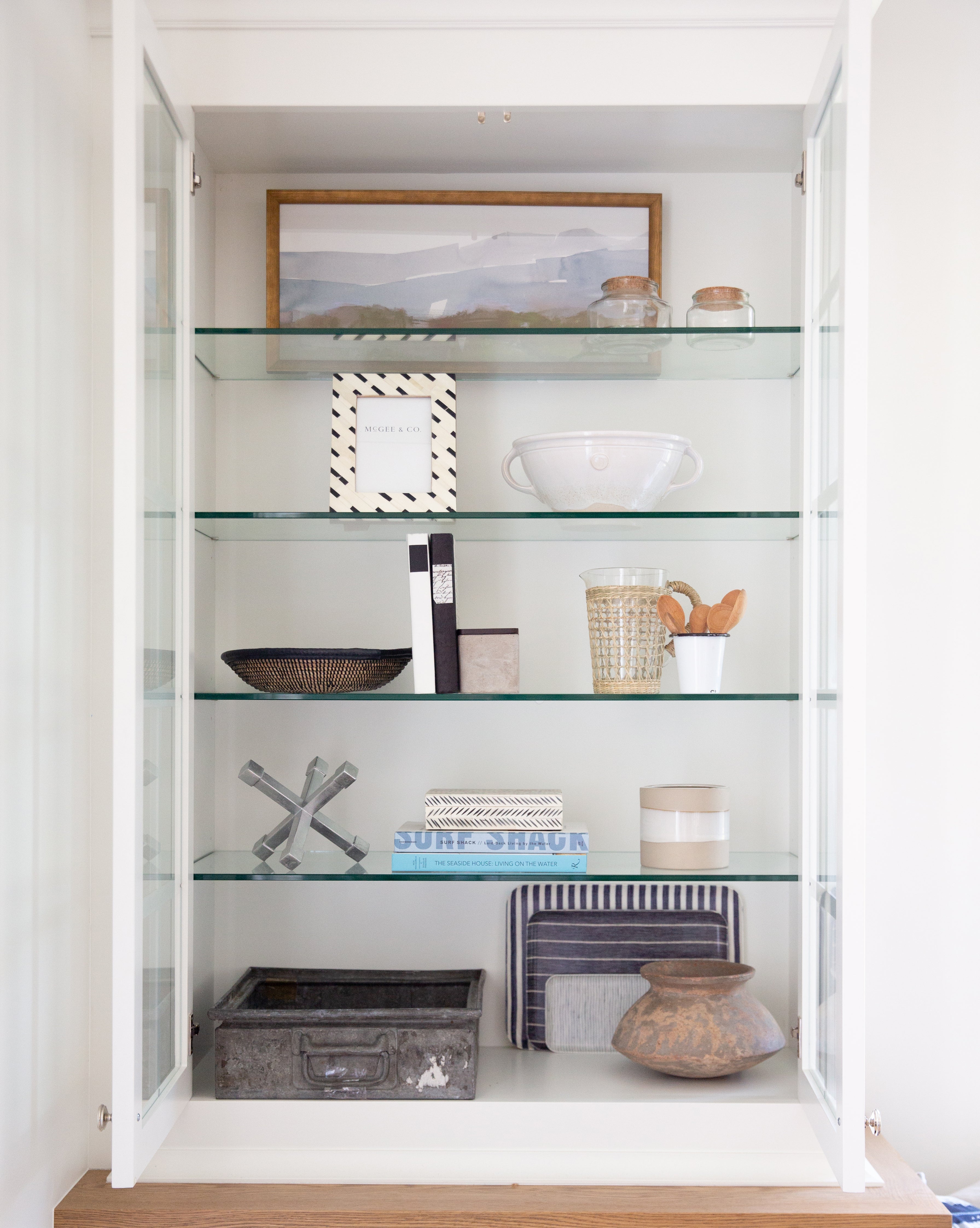 Wide Stripe Linen Tray
