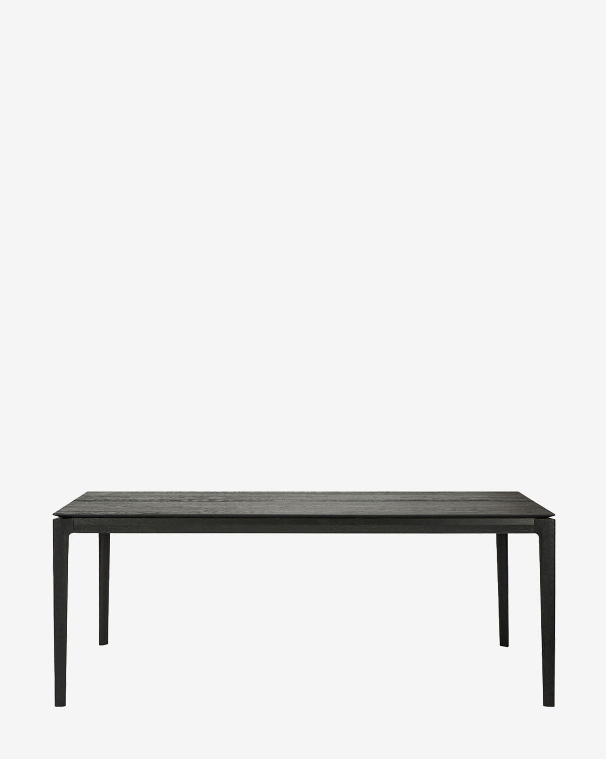 The Alec Dining Table is a modern rectangular black table with four straight legs and sturdy construction, ideal for dining rooms and shown on a plain white background by McGee & Co.