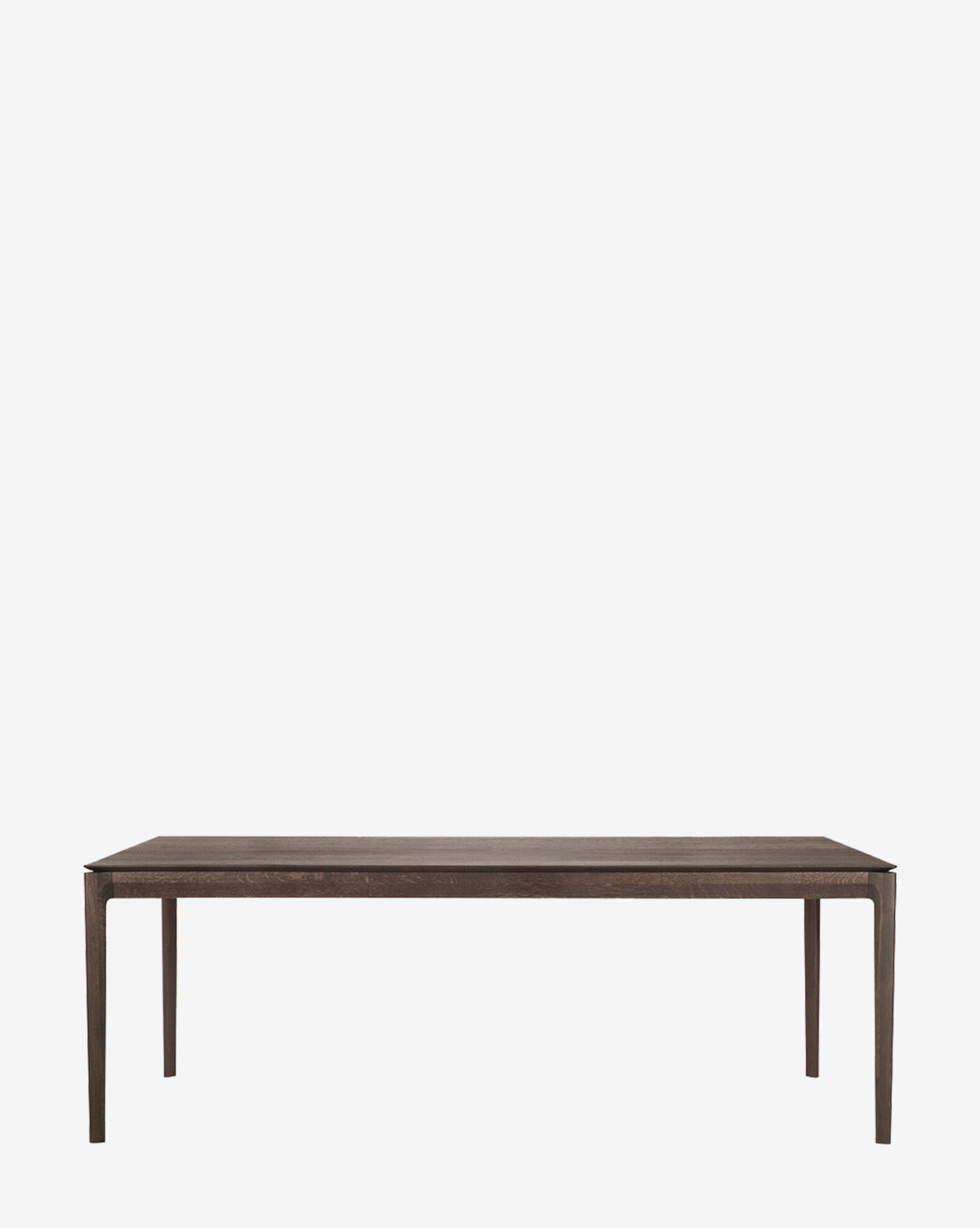 The Alec Dining Table showcases sturdy construction with a rectangular wooden design, a dark finish, and four straight legs—ideal for any dining room, by McGee & Co. Shown against a plain white background by McGee & Co.