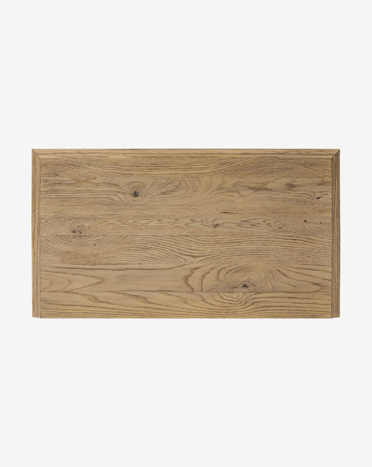 A smoked oak rectangular tabletop with a natural grain and light brown finish, viewed from above on a white background—designed to pair perfectly with the Aurelian Nightstand, by McGee & Co.