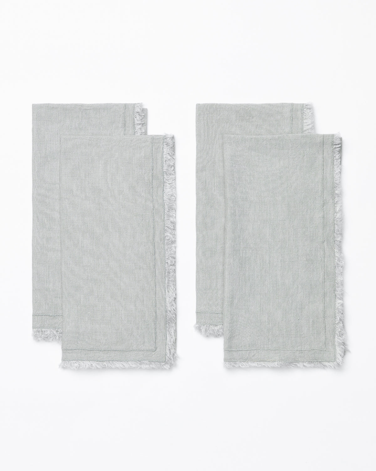 Border Stitch Linen Napkins (Set of 4)