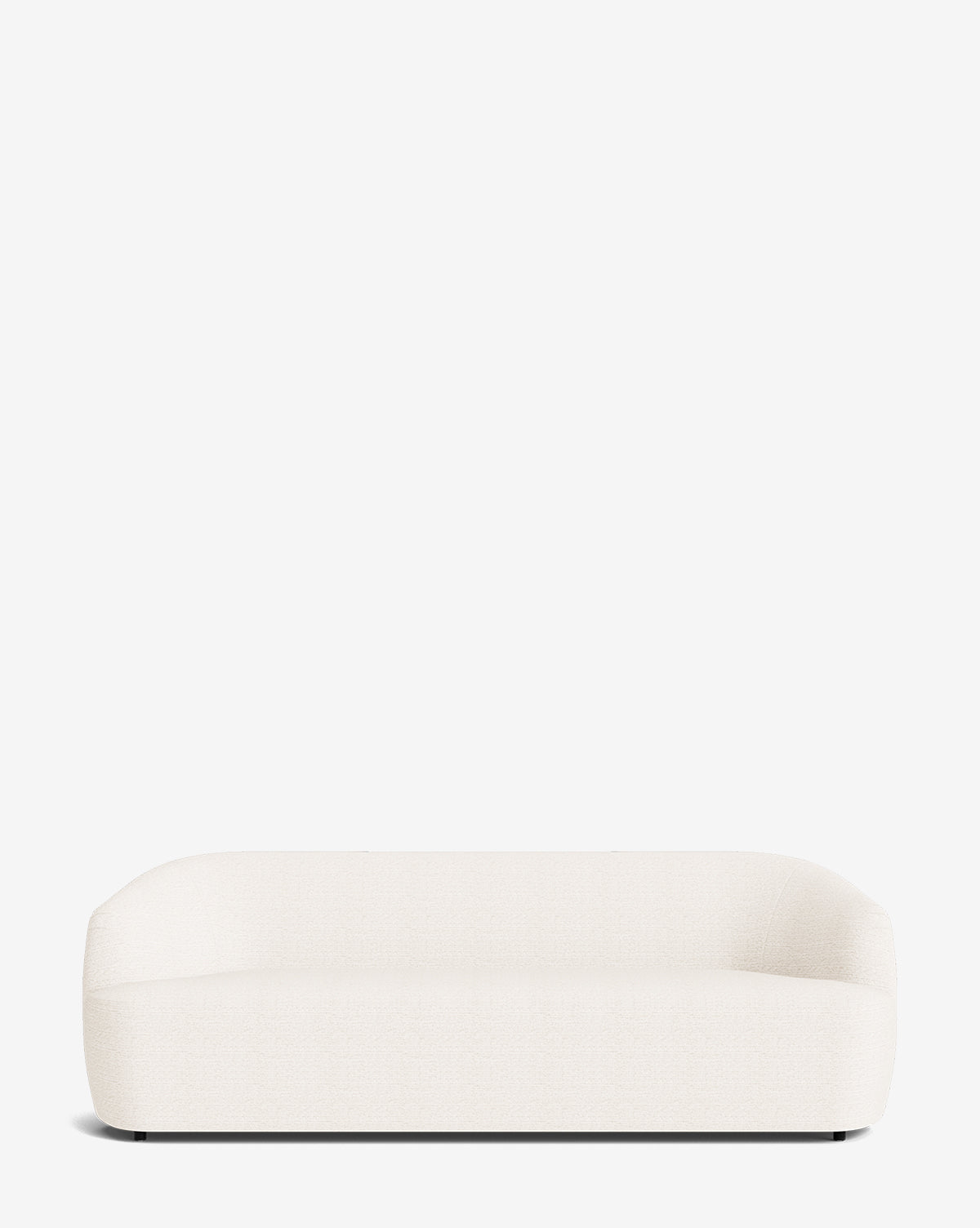 The Byron Sofa 96 features a curved back, rounded edges, low backrest, and custom fabric upholstery, shown against a white background by McGee & Co.