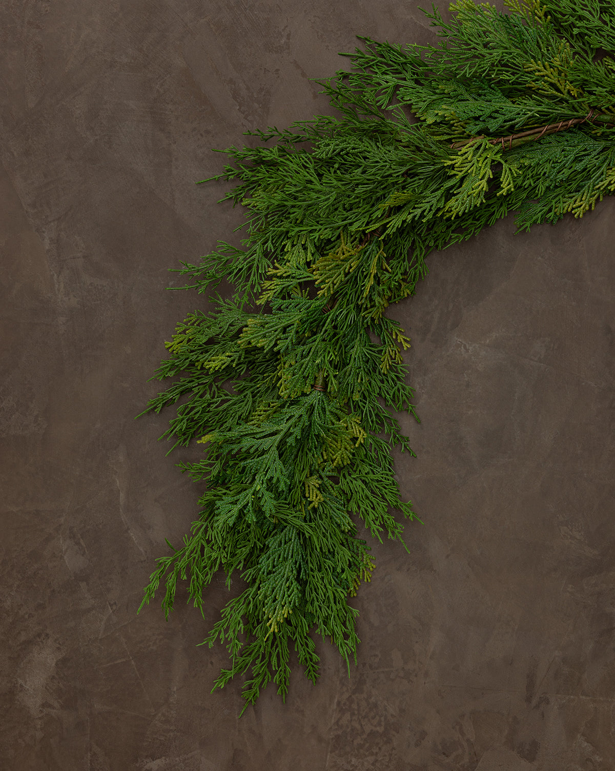 faux cedar garland, faux garland, indoor holiday decor, Christmas decorations, Christmas, home holiday accents